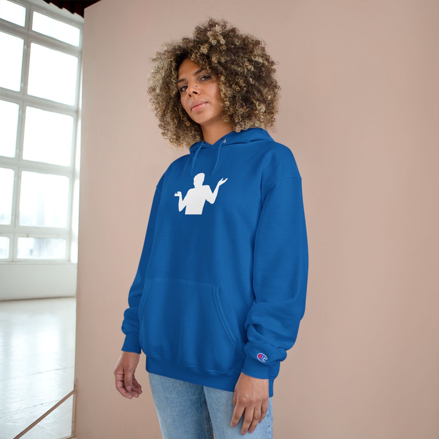 I) Shrug Sound Studio - Casual Champion Pullover Hoodie