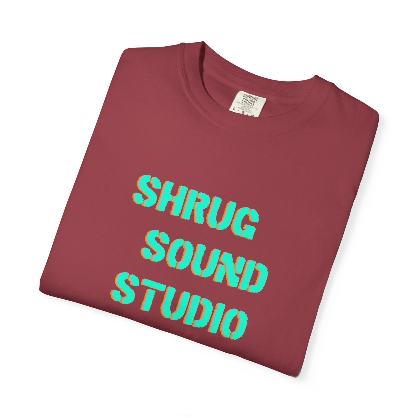 F) Shrug Sound Studio Stencil -Unisex Garment-Dyed Graphic T-Shirt