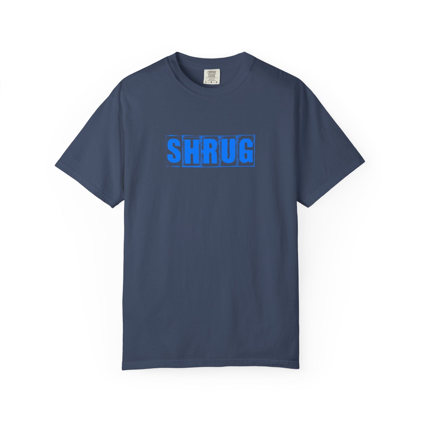 O) SHRUG Blue Print - Unisex Garment-Dyed T-Shirt
