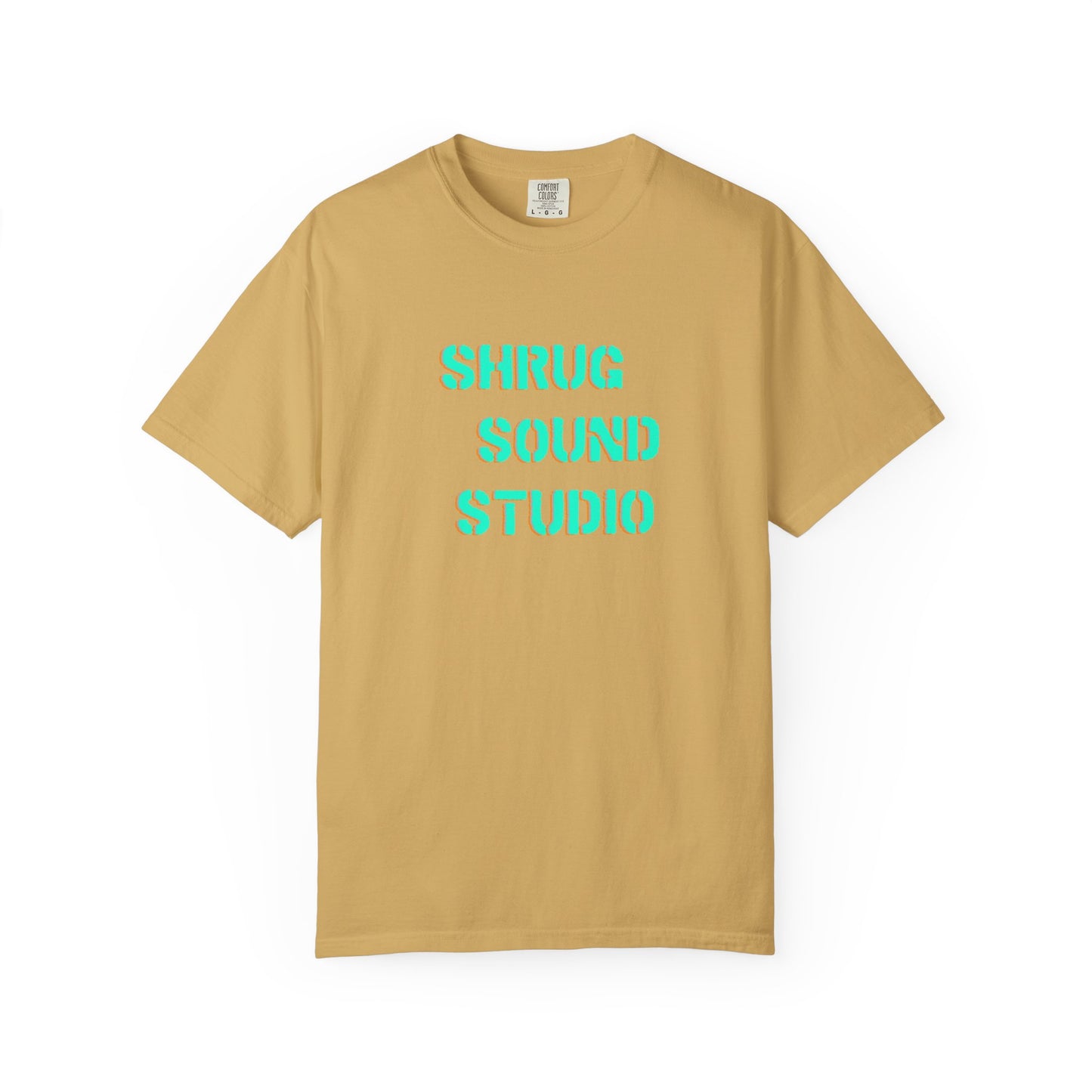 F) Shrug Sound Studio Stencil -Unisex Garment-Dyed Graphic T-Shirt