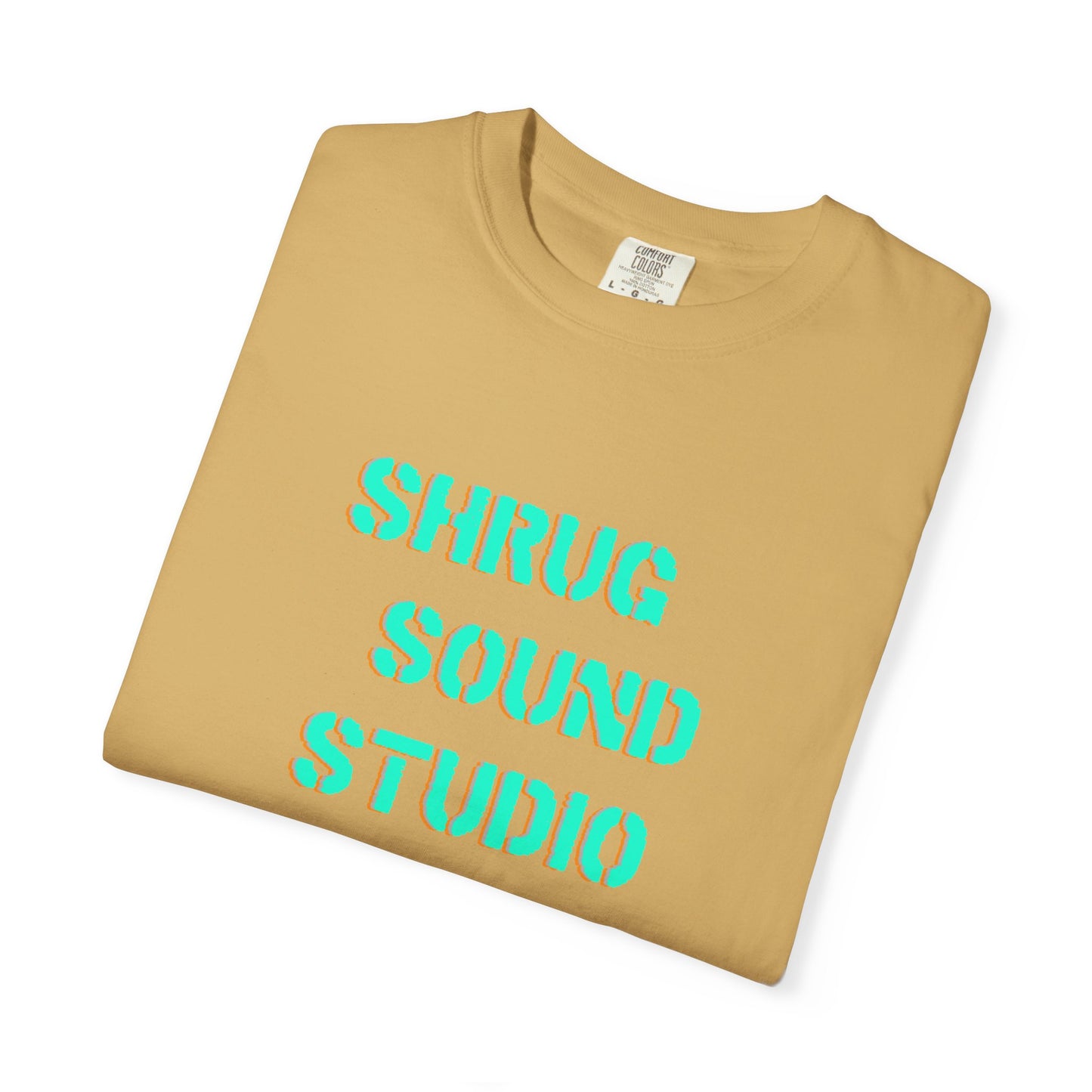 F) Shrug Sound Studio Stencil -Unisex Garment-Dyed Graphic T-Shirt