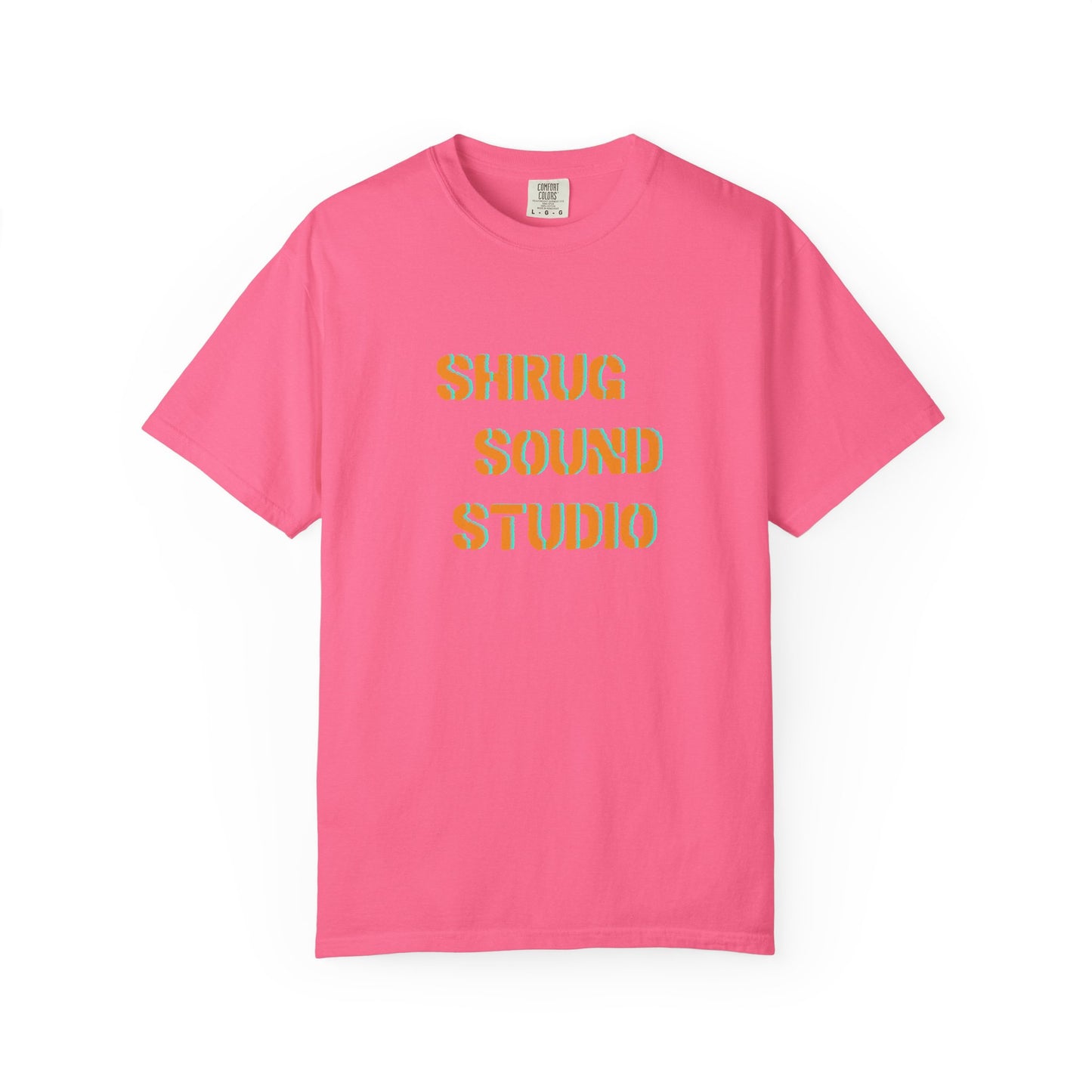 E) Shrug Sound Studio Stencil - Unisex Garment-Dyed T-Shirt