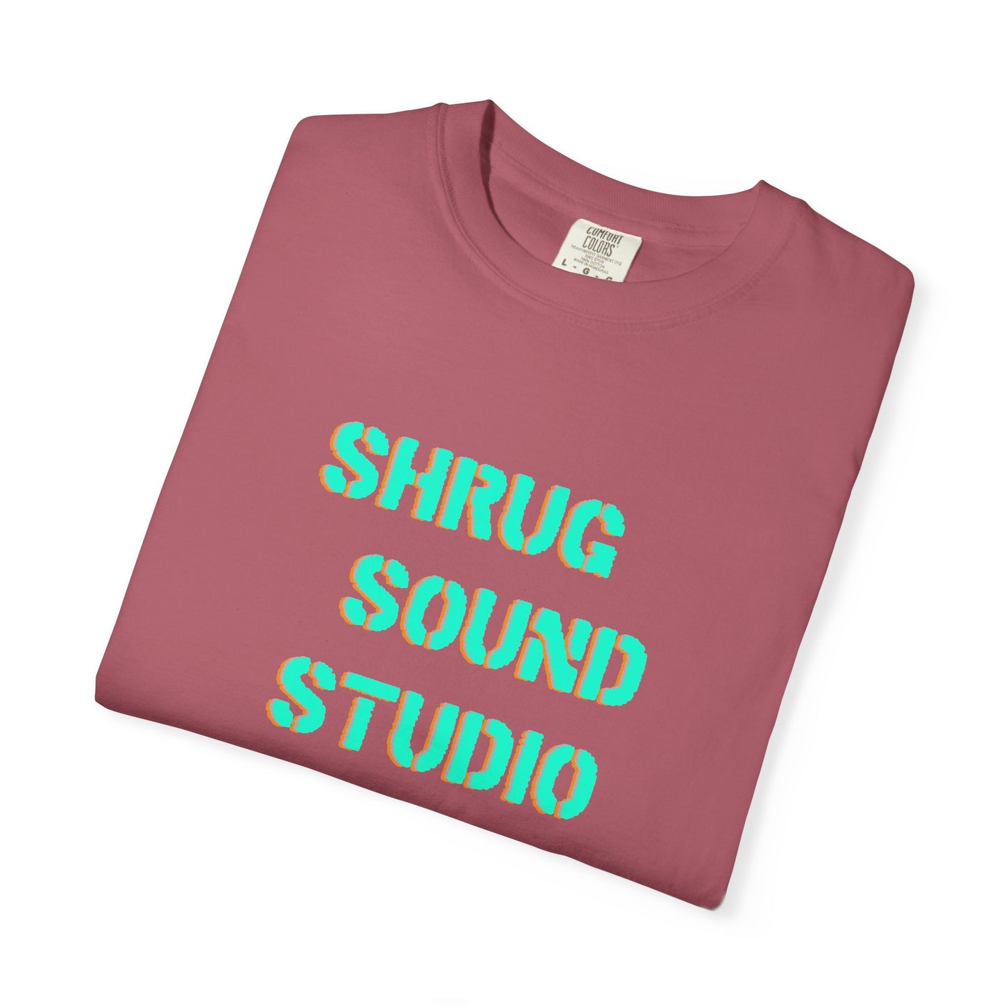 F) Shrug Sound Studio Stencil -Unisex Garment-Dyed Graphic T-Shirt