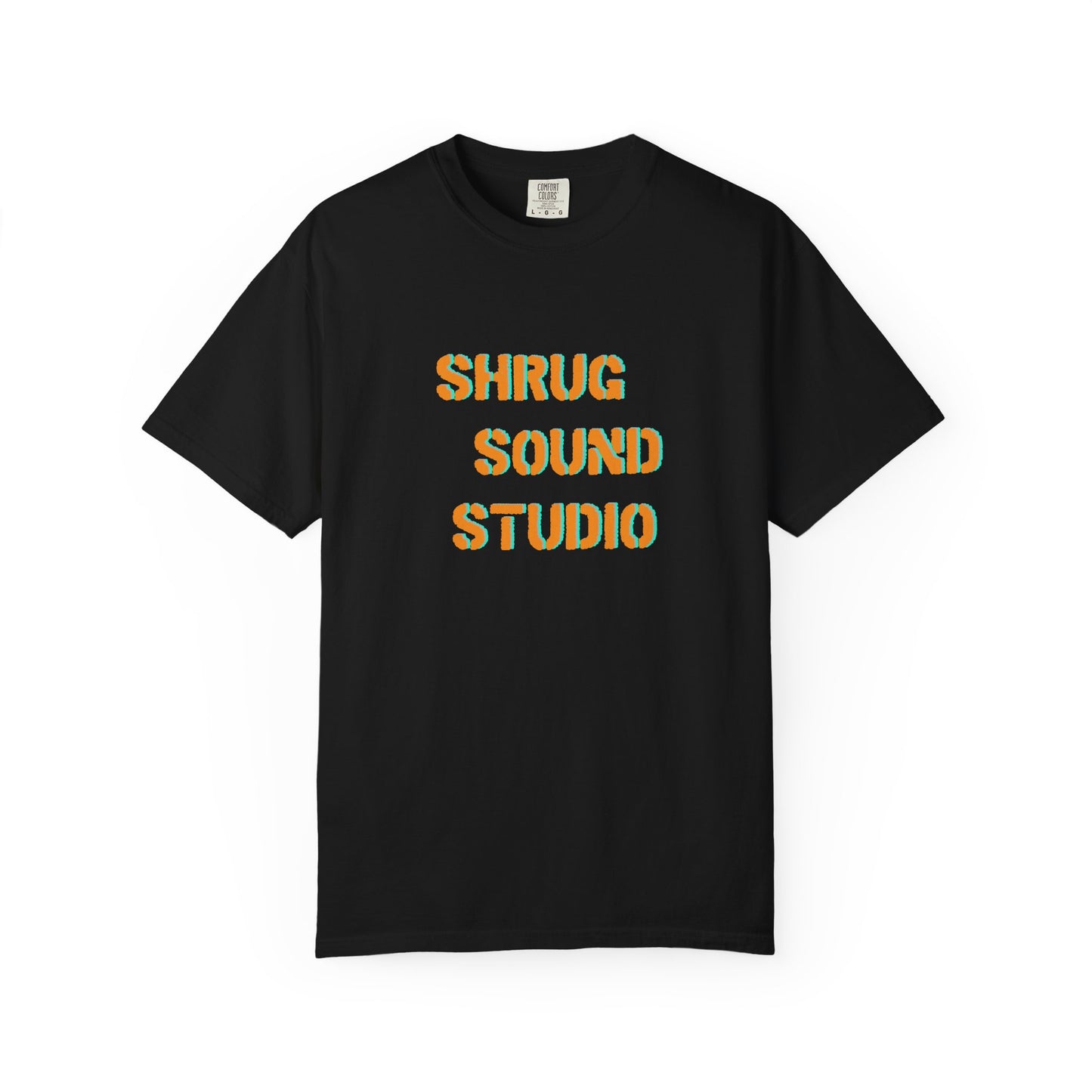 E) Shrug Sound Studio Stencil - Unisex Garment-Dyed T-Shirt