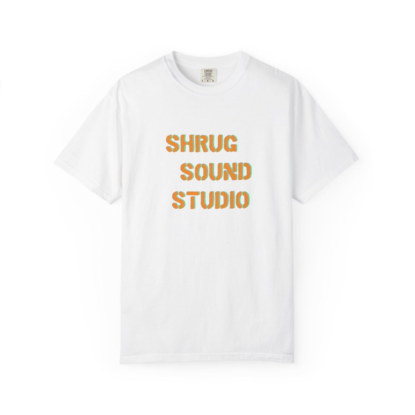 E) Shrug Sound Studio Stencil - Unisex Garment-Dyed T-Shirt