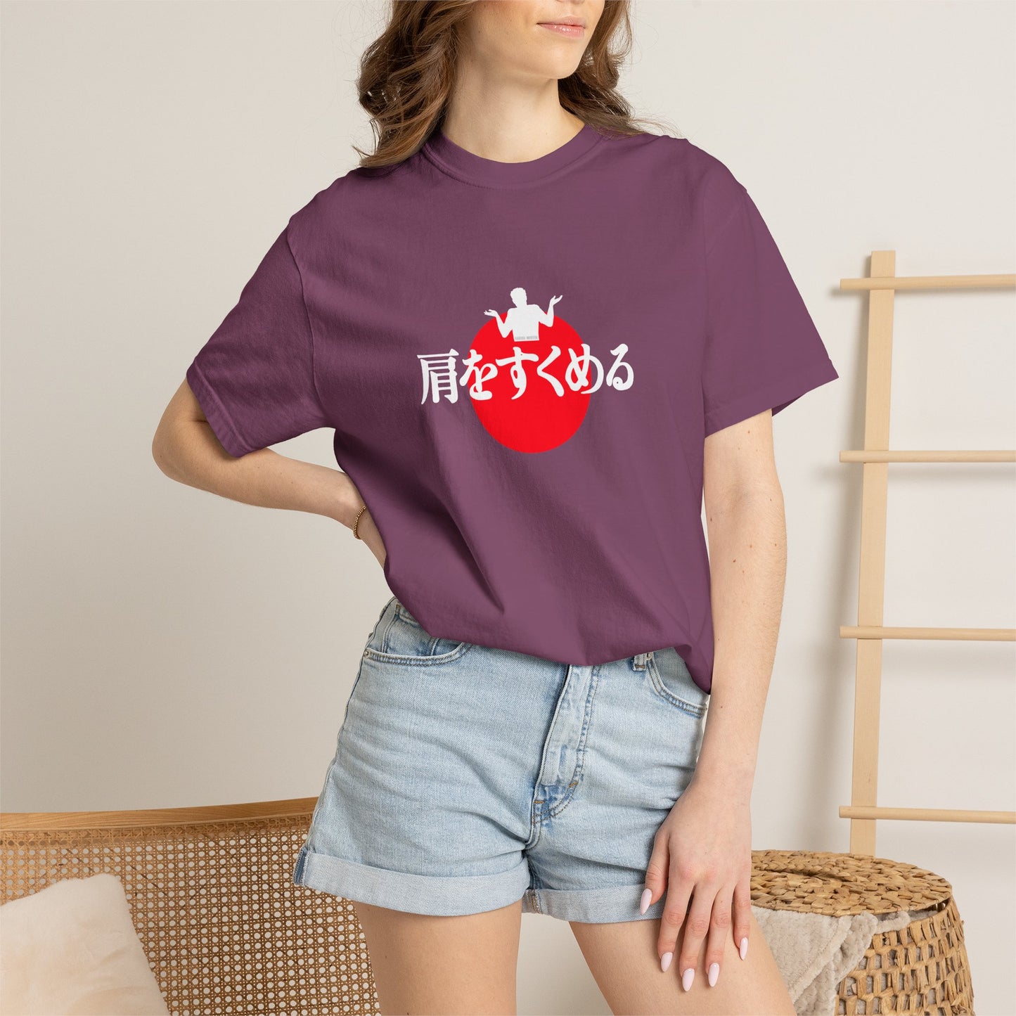 B8) Japanese Sunset Shrug - Shrug Graphic T-Shirt