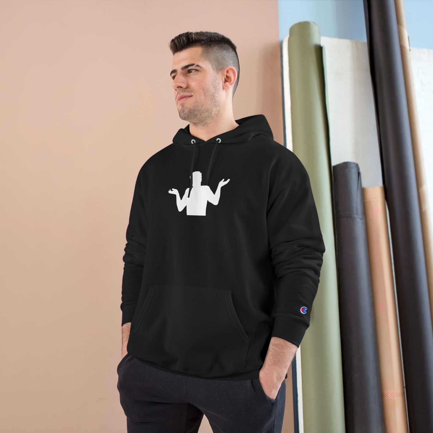 I) Shrug Sound Studio - Casual Champion Pullover Hoodie