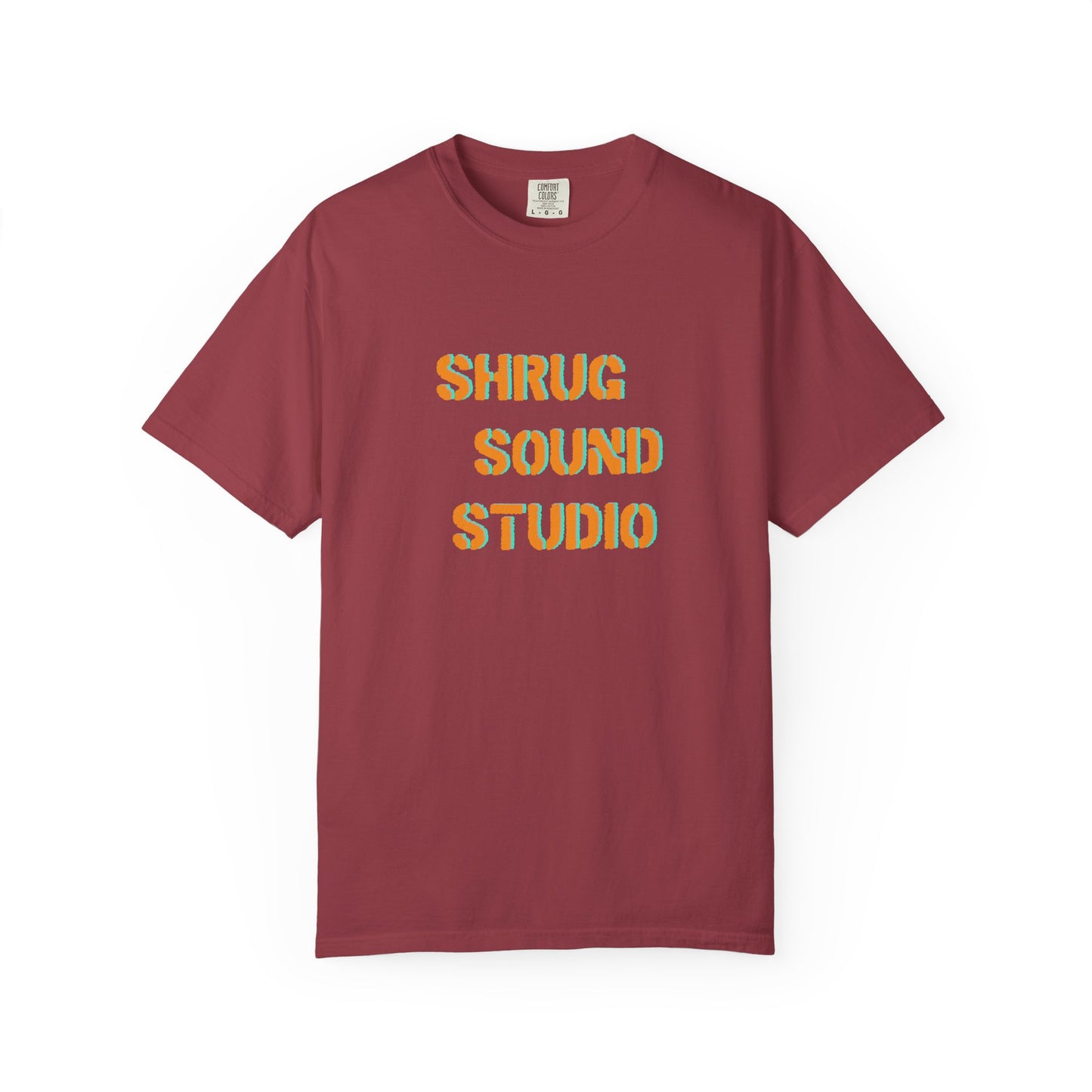 E) Shrug Sound Studio Stencil - Unisex Garment-Dyed T-Shirt