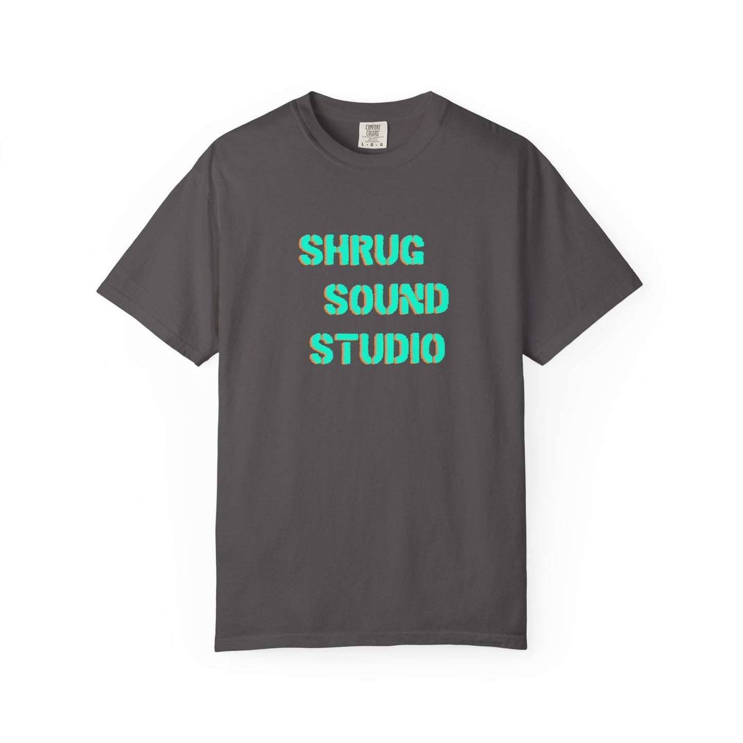 F) Shrug Sound Studio Stencil -Unisex Garment-Dyed Graphic T-Shirt
