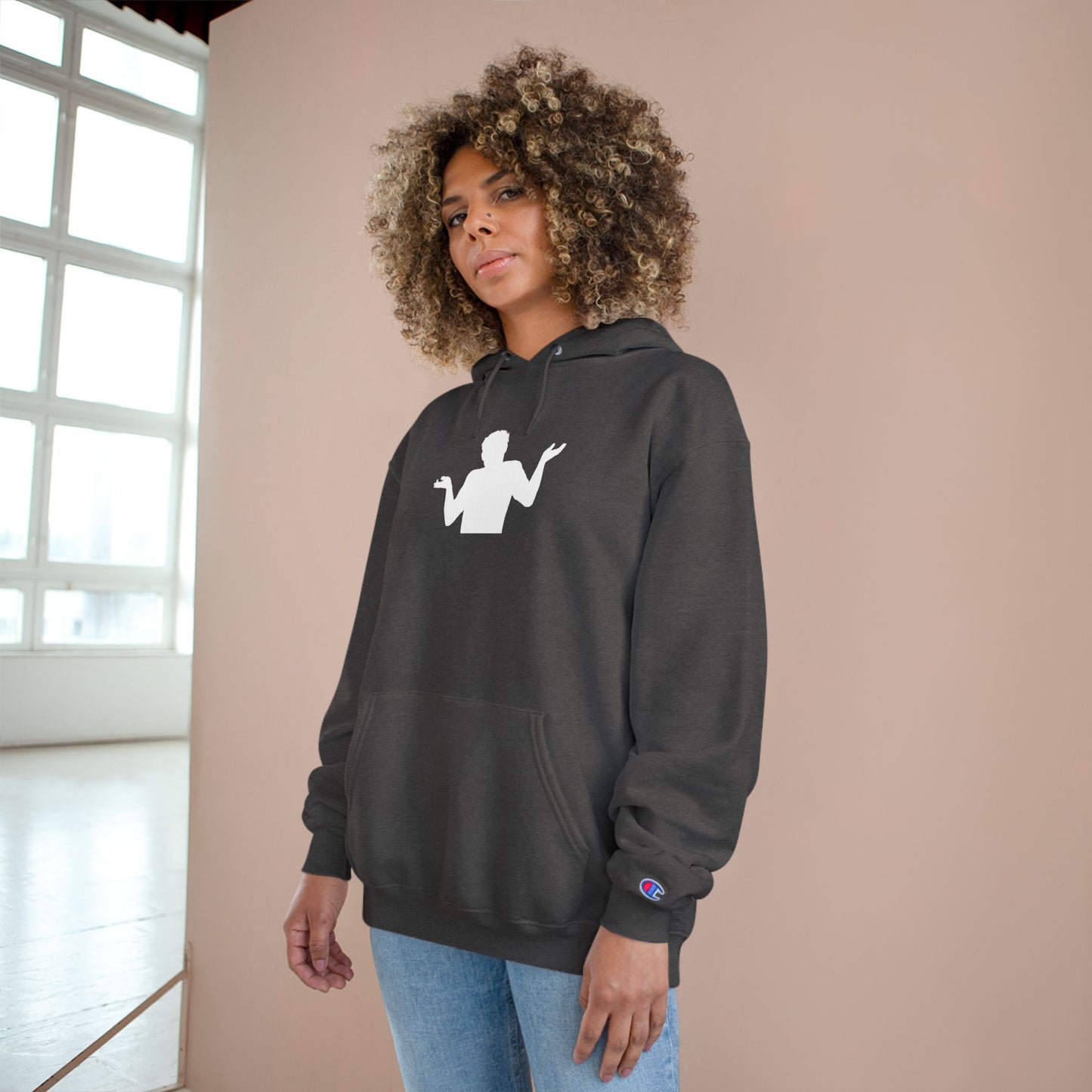 I) Shrug Sound Studio - Casual Champion Pullover Hoodie