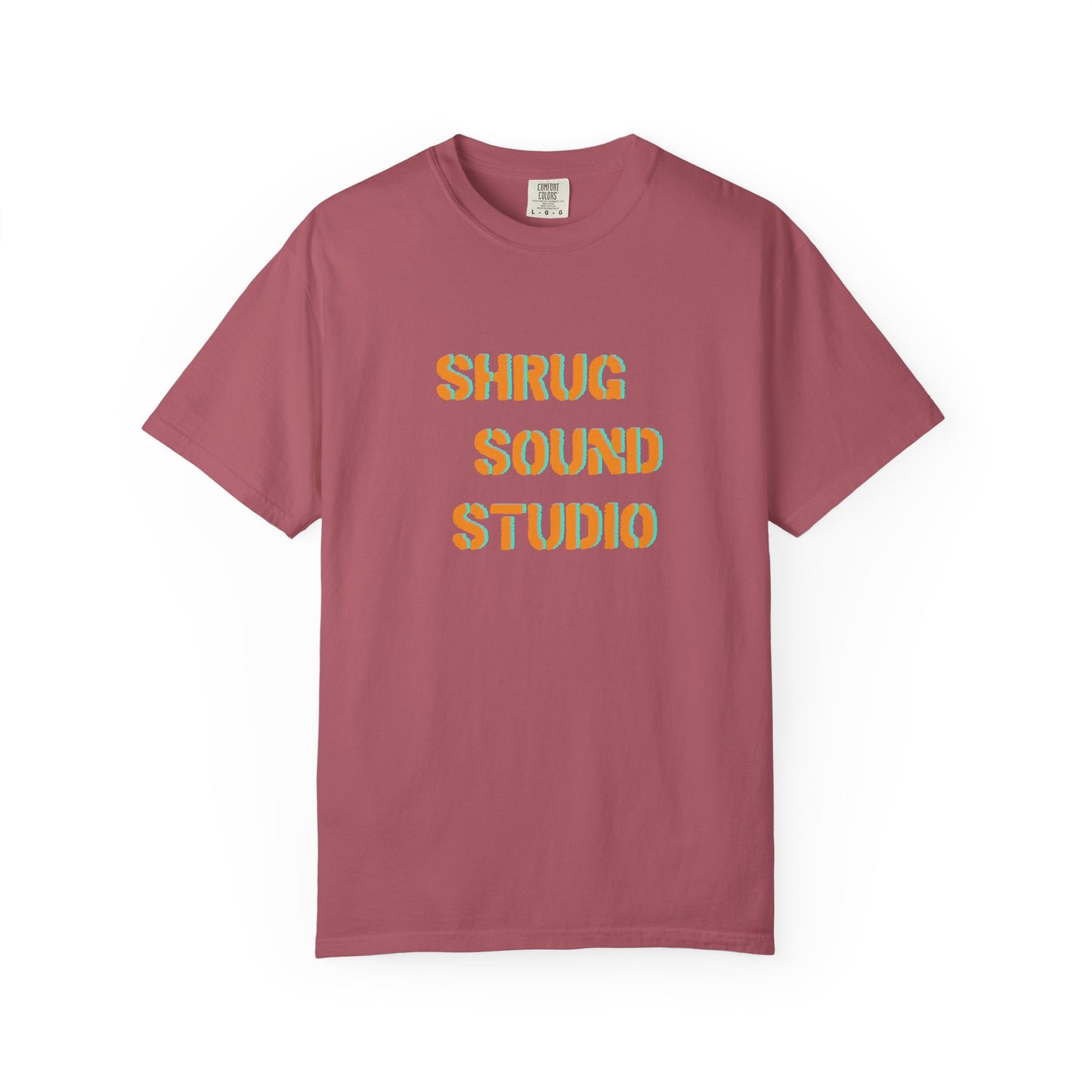 E) Shrug Sound Studio Stencil - Unisex Garment-Dyed T-Shirt