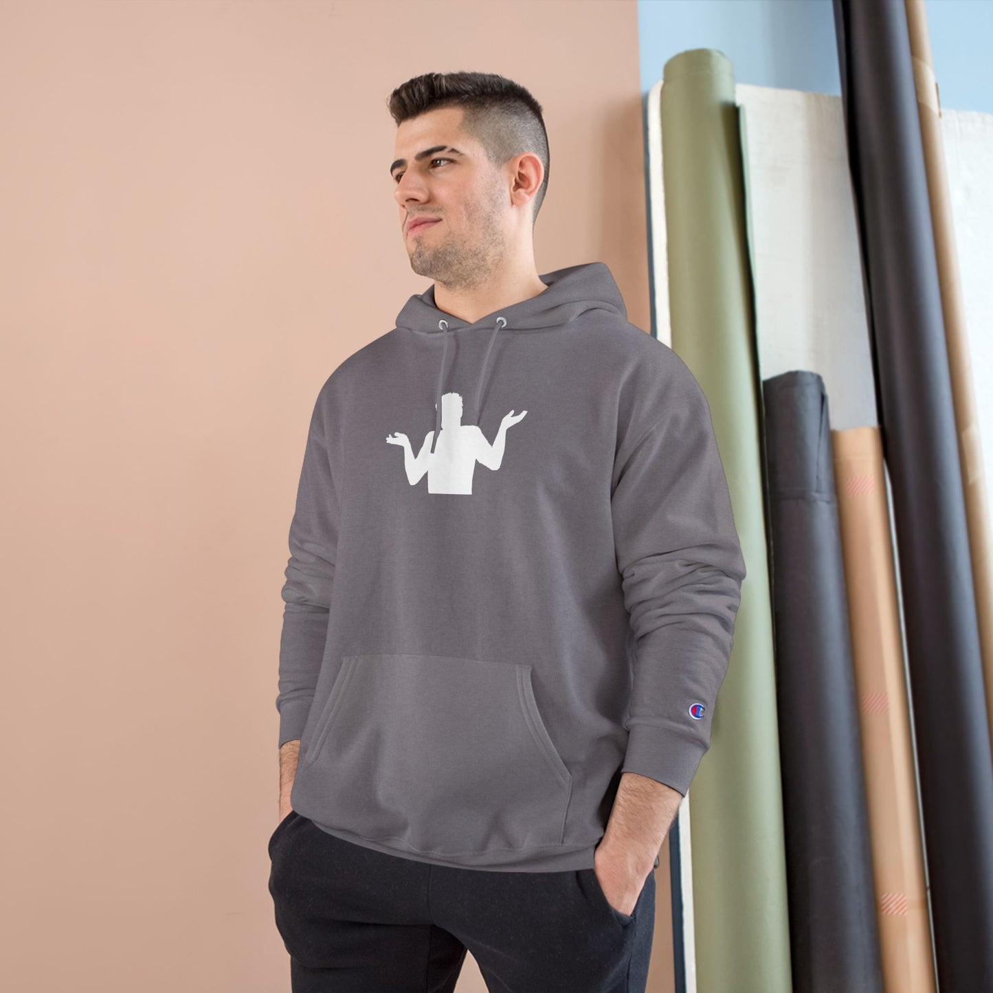 I) Shrug Sound Studio - Casual Champion Pullover Hoodie