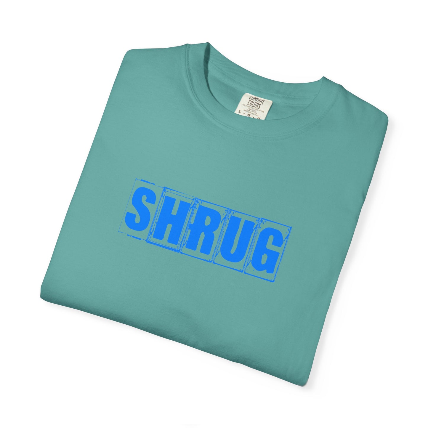 O) SHRUG Blue Print - Unisex Garment-Dyed T-Shirt