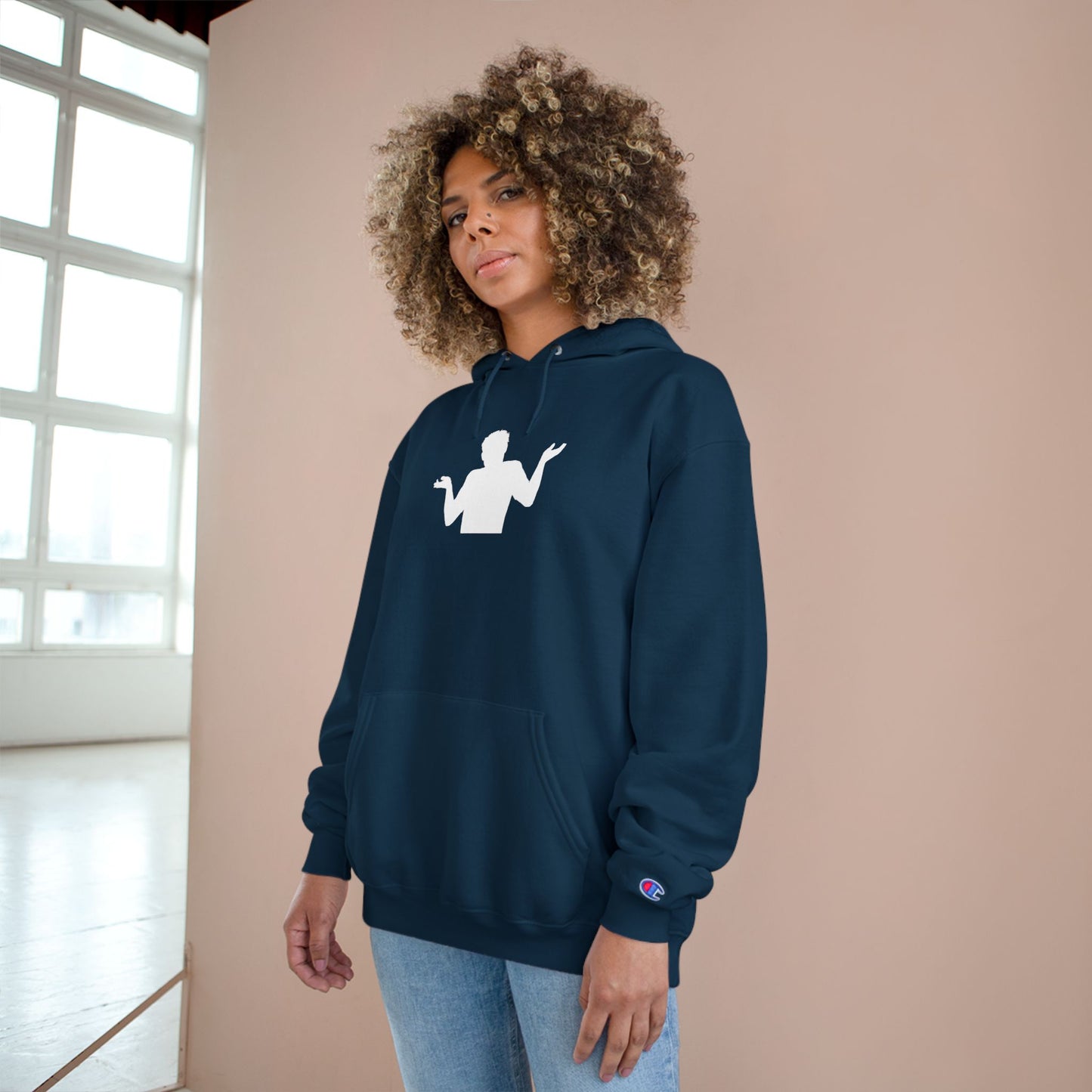 I) Shrug Sound Studio - Casual Champion Pullover Hoodie
