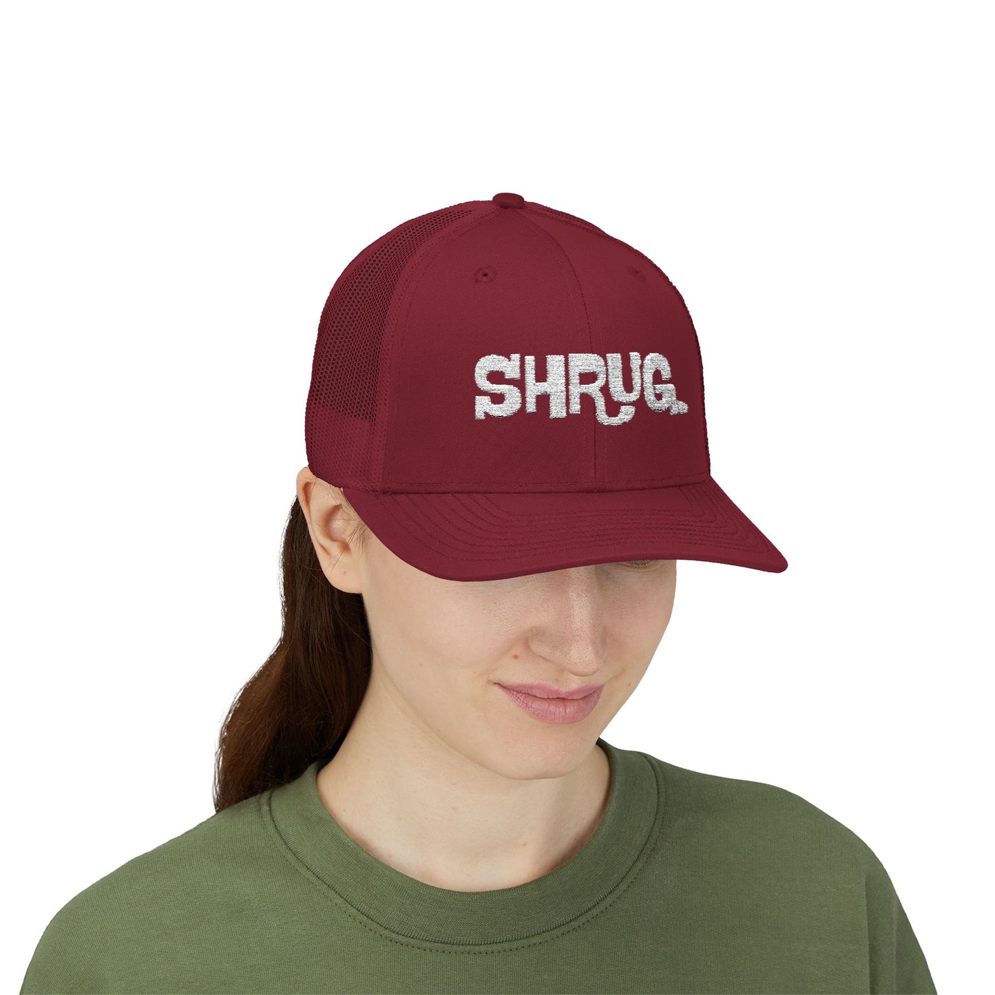 K) Shrug. Trucker Hat – Casual Snapback Mesh Cap