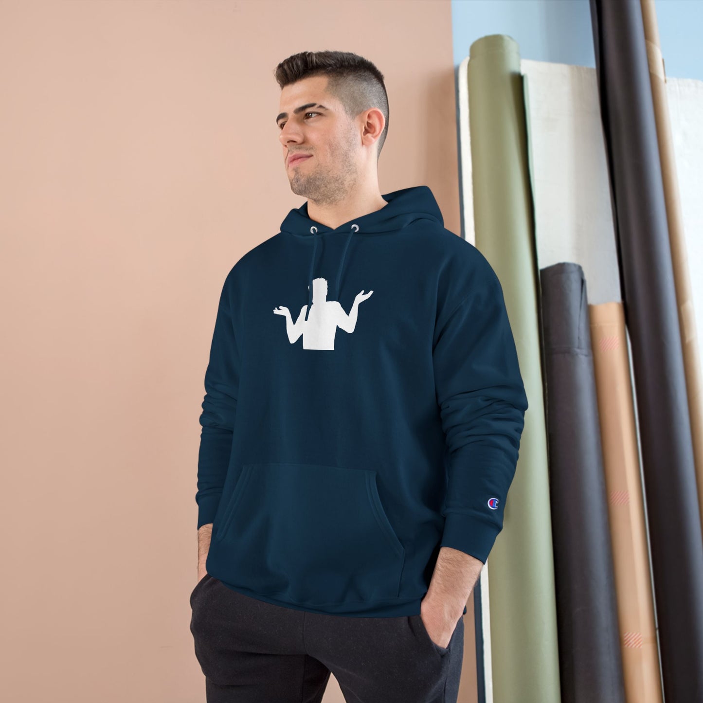 I) Shrug Sound Studio - Casual Champion Pullover Hoodie