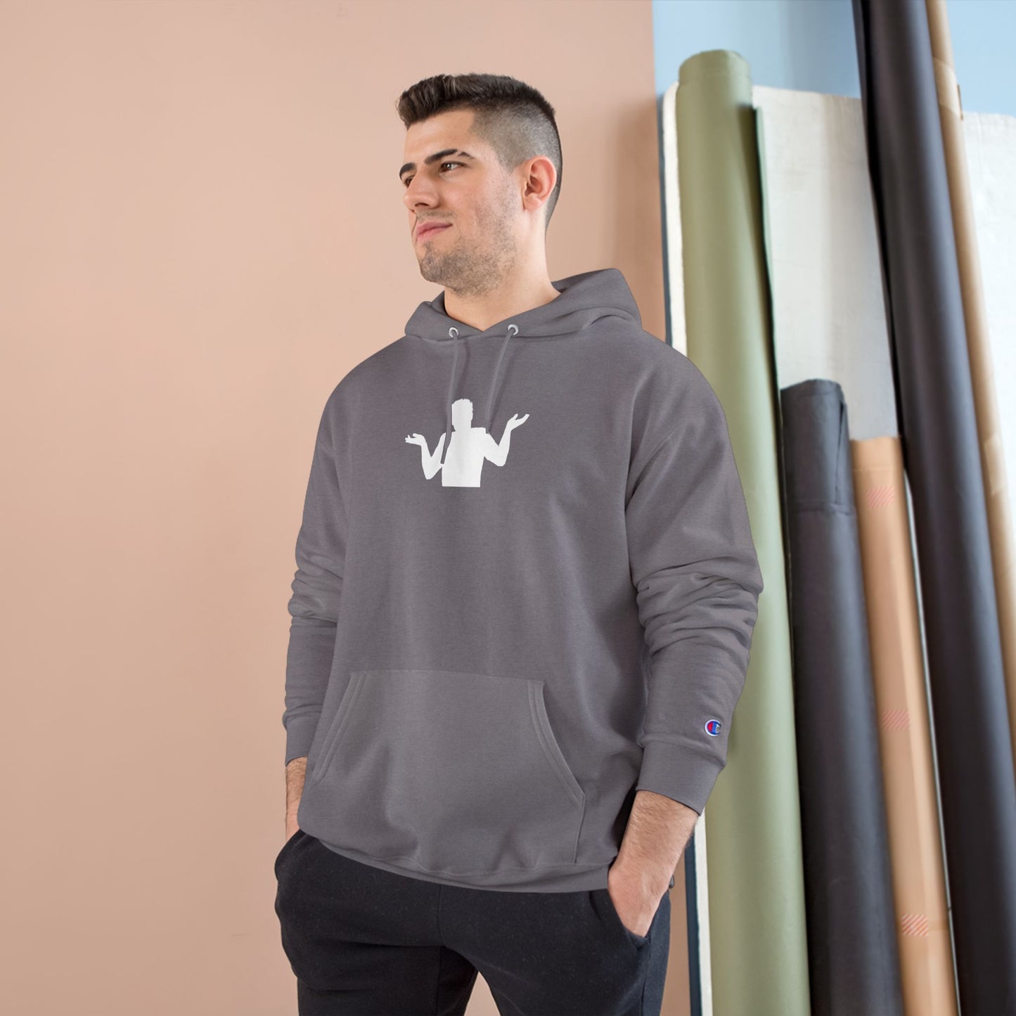 B3) Shrug Sound Studio - Casual Champion Pullover Hoodie