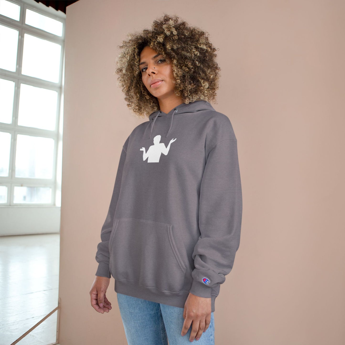 B3) Shrug Sound Studio - Casual Champion Pullover Hoodie