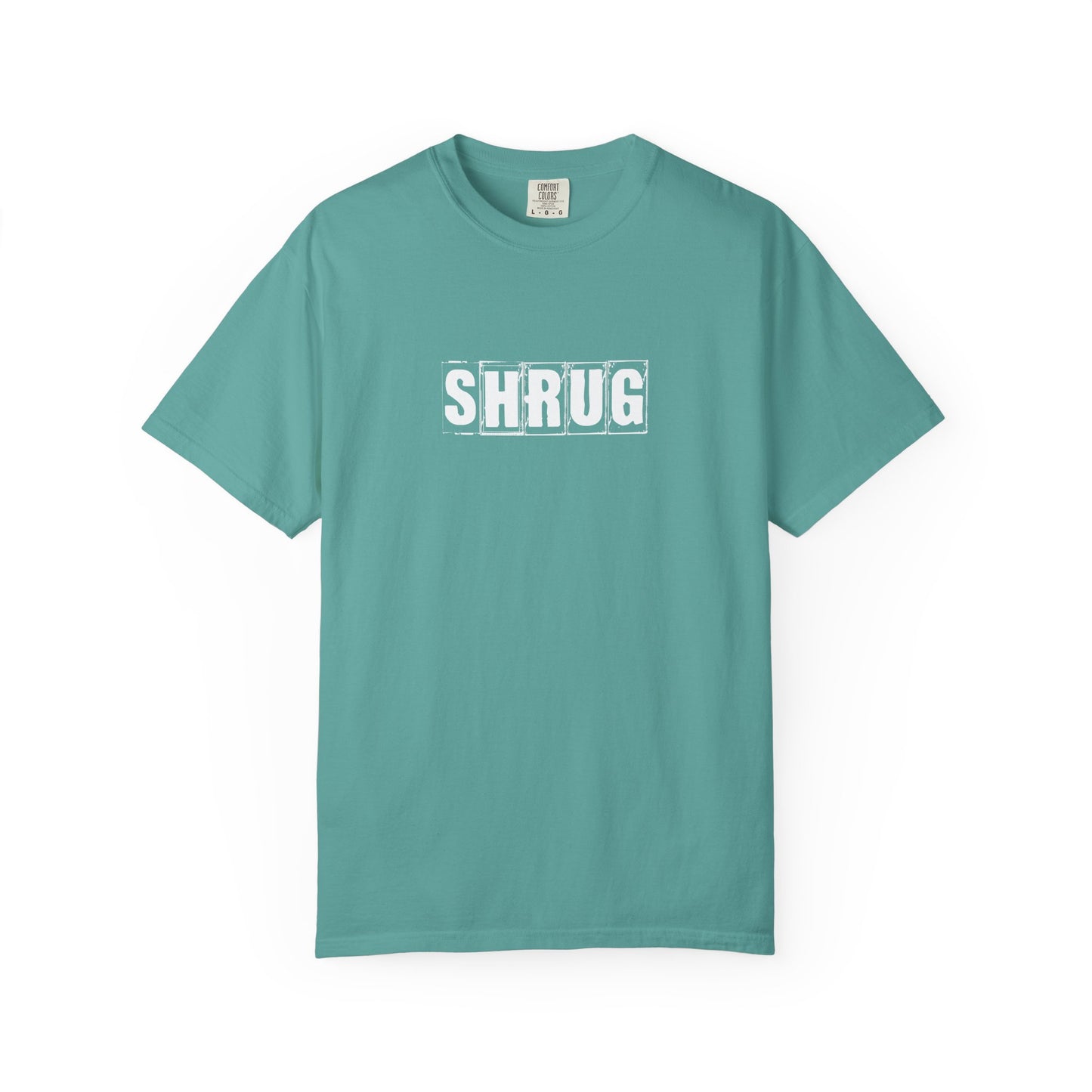 C3)  SHRUG White Print  T-Shirt