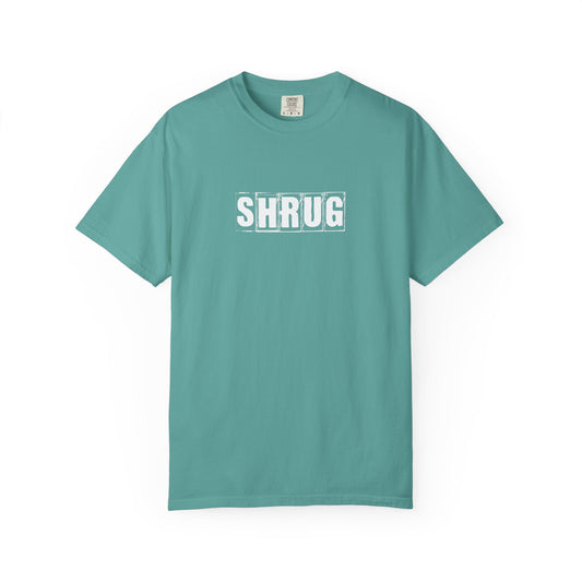 C3)  SHRUG White Print  T-Shirt