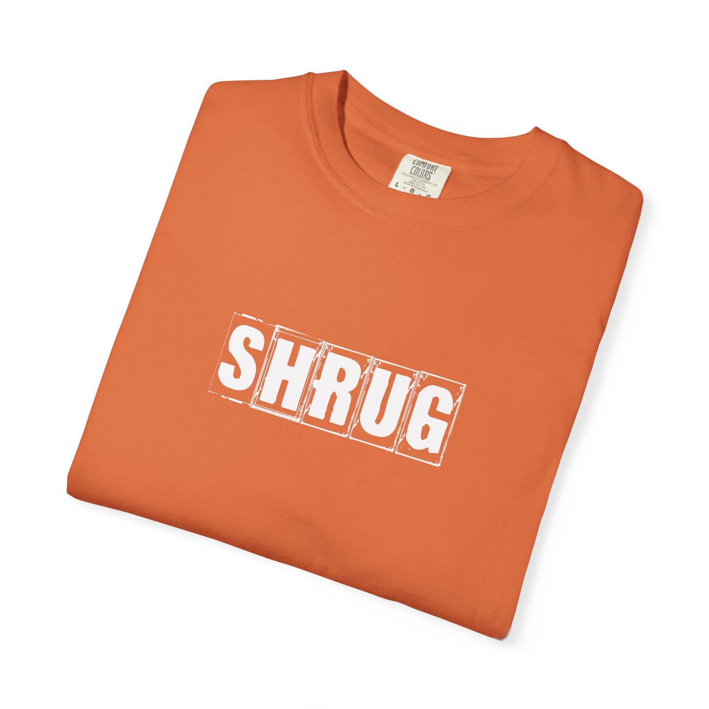 C3)  SHRUG White Print  T-Shirt