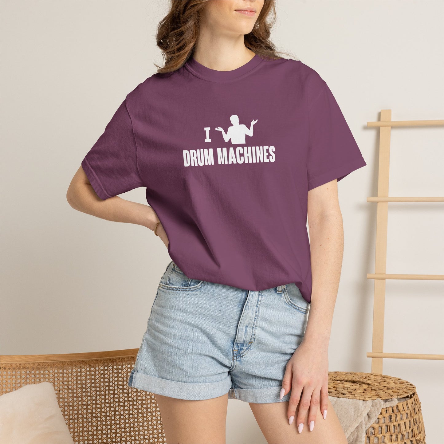 B9) I (SHRUG) Drum Machines T-Shirt