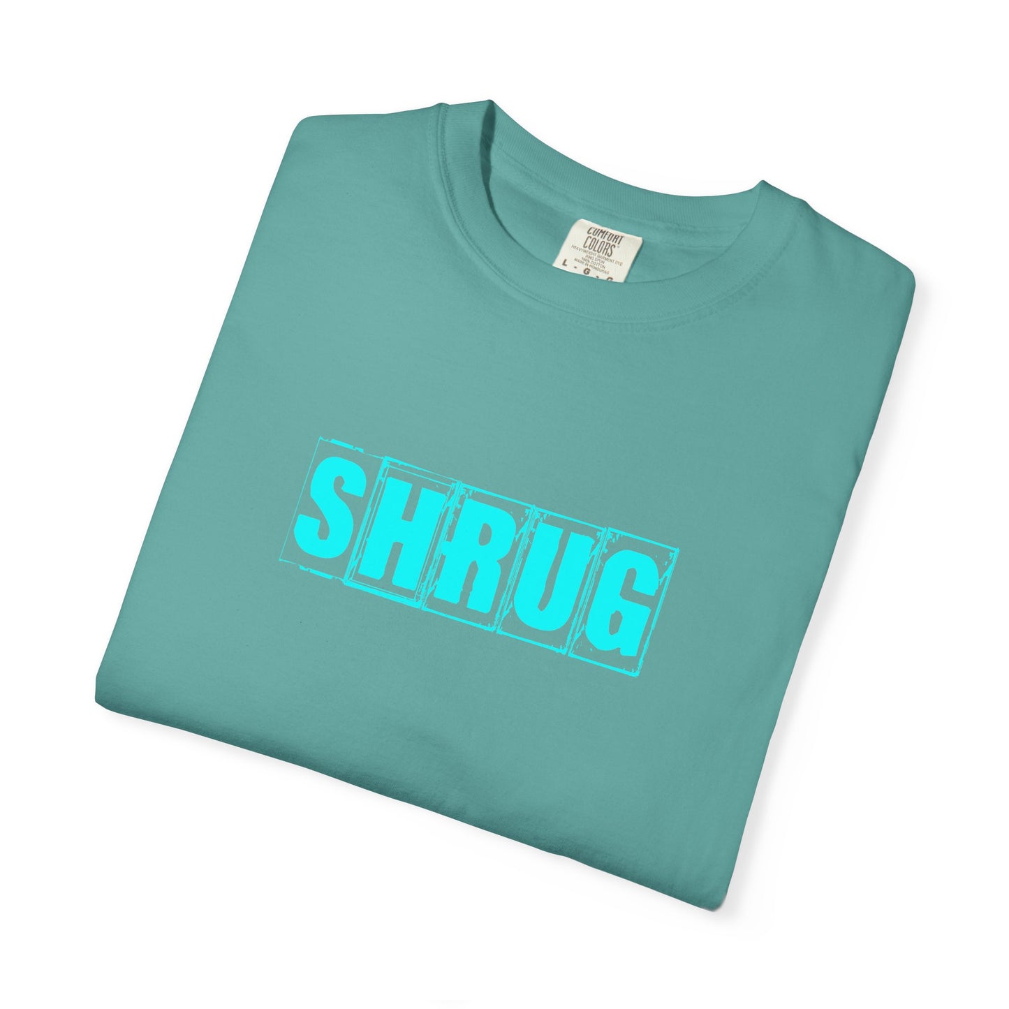 D2)  SHRUG Aqua Print T-Shirt