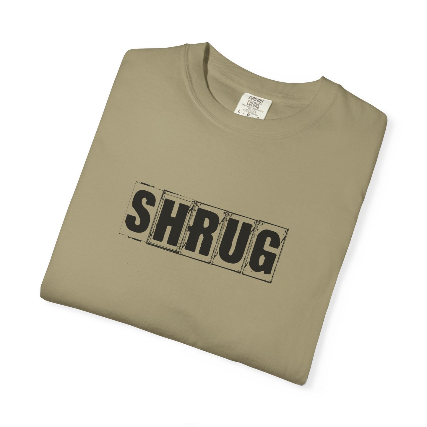 D1)  SHRUG Black Print  T-Shirt