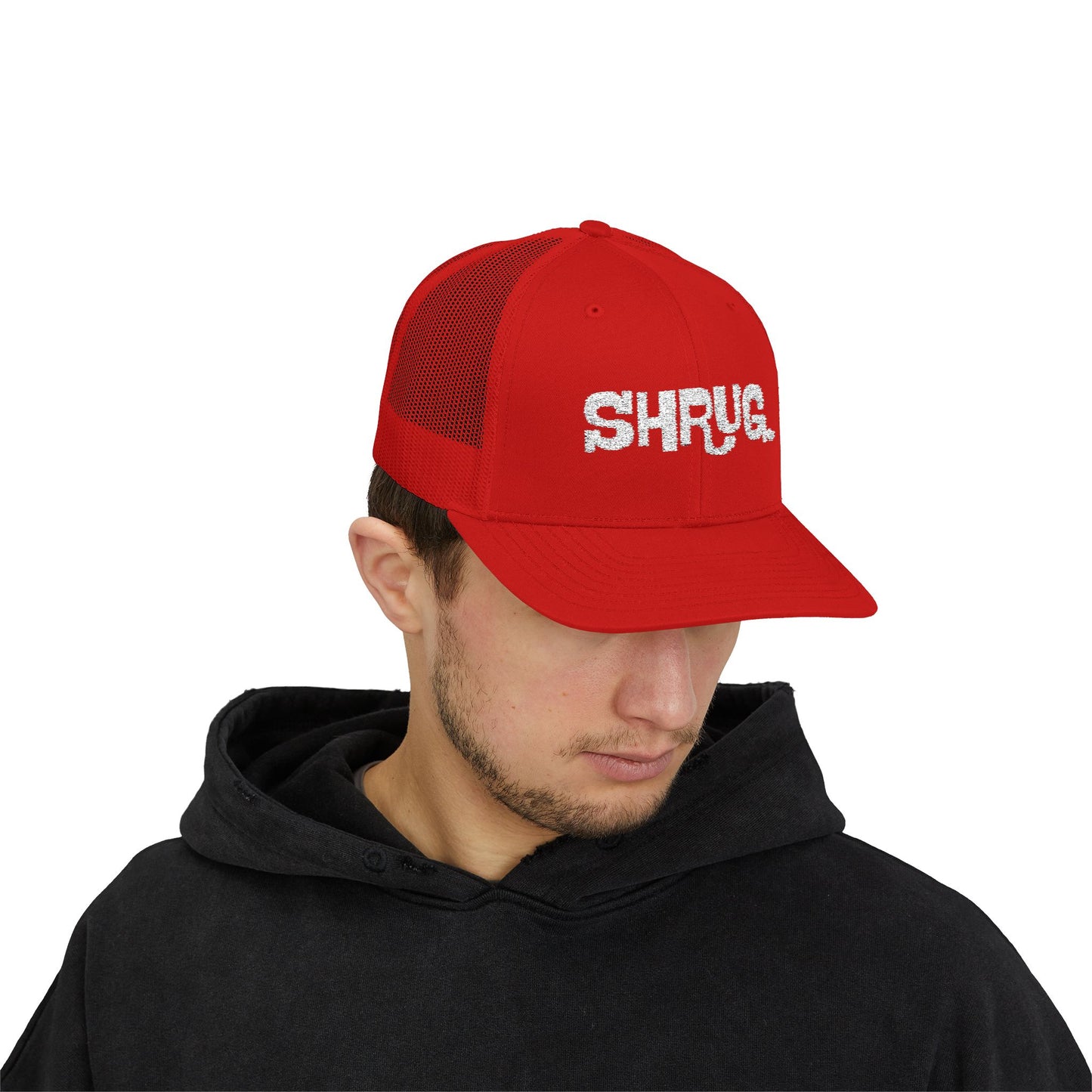 K) Shrug. Trucker Hat – Casual Snapback Mesh Cap