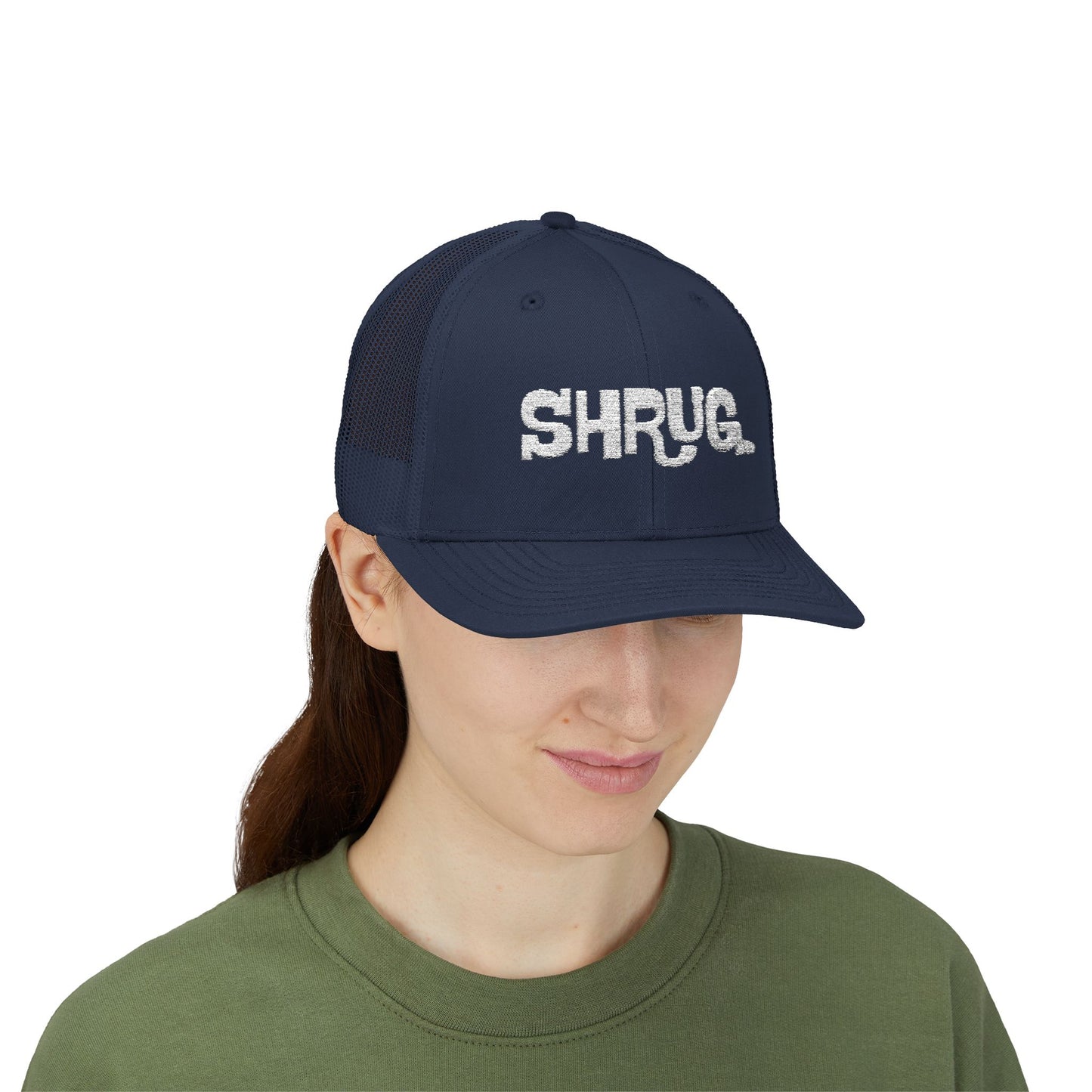 K) Shrug. Trucker Hat – Casual Snapback Mesh Cap