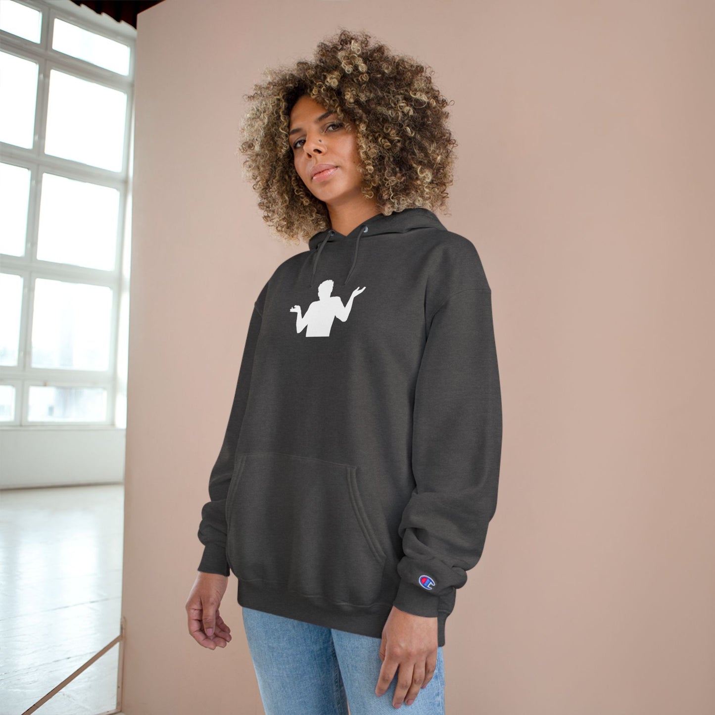 B3) Shrug Sound Studio - Casual Champion Pullover Hoodie