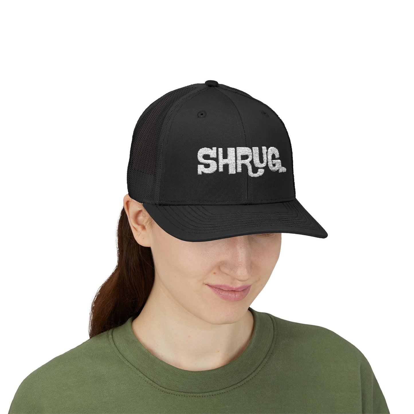 K) Shrug. Trucker Hat – Casual Snapback Mesh Cap