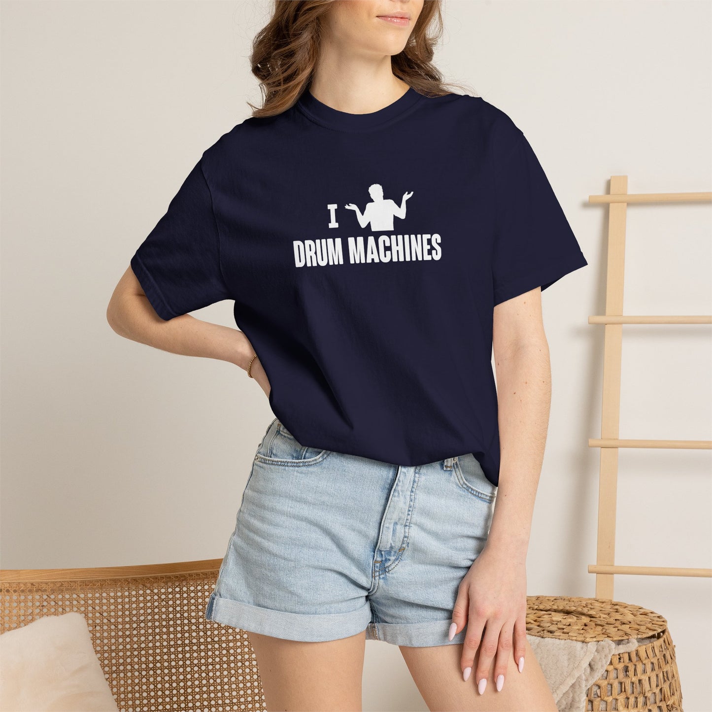 B9) I (SHRUG) Drum Machines T-Shirt