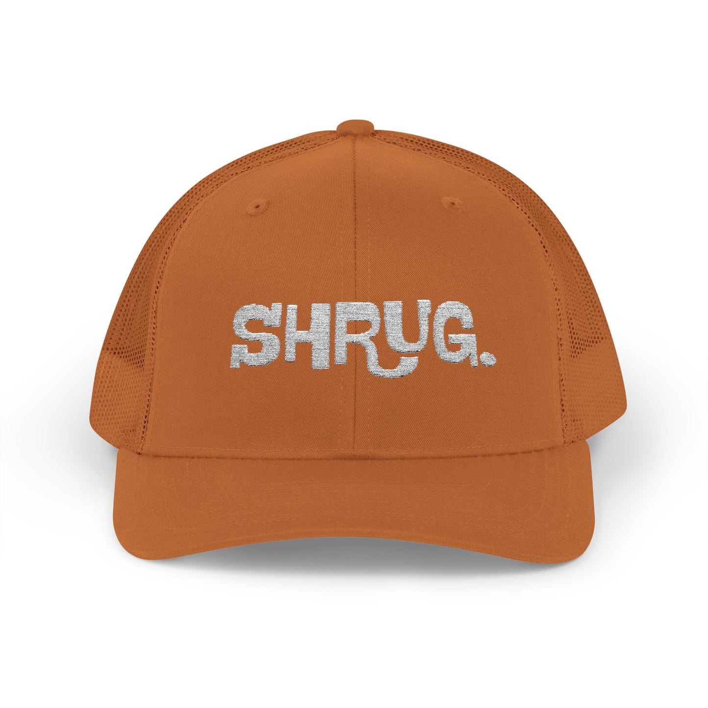 B5) Shrug. Trucker Hat – Casual Snapback Mesh Cap