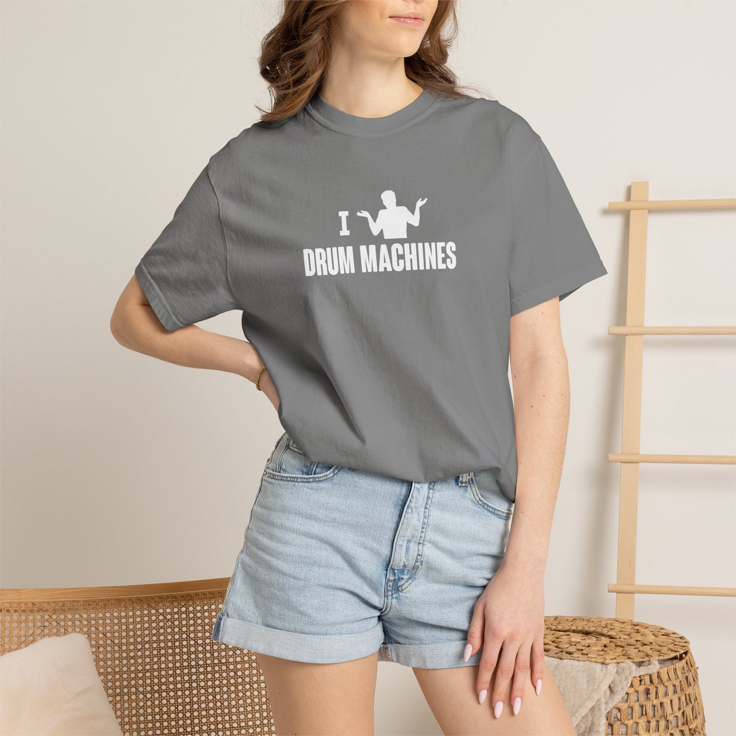 B9) I (SHRUG) Drum Machines T-Shirt