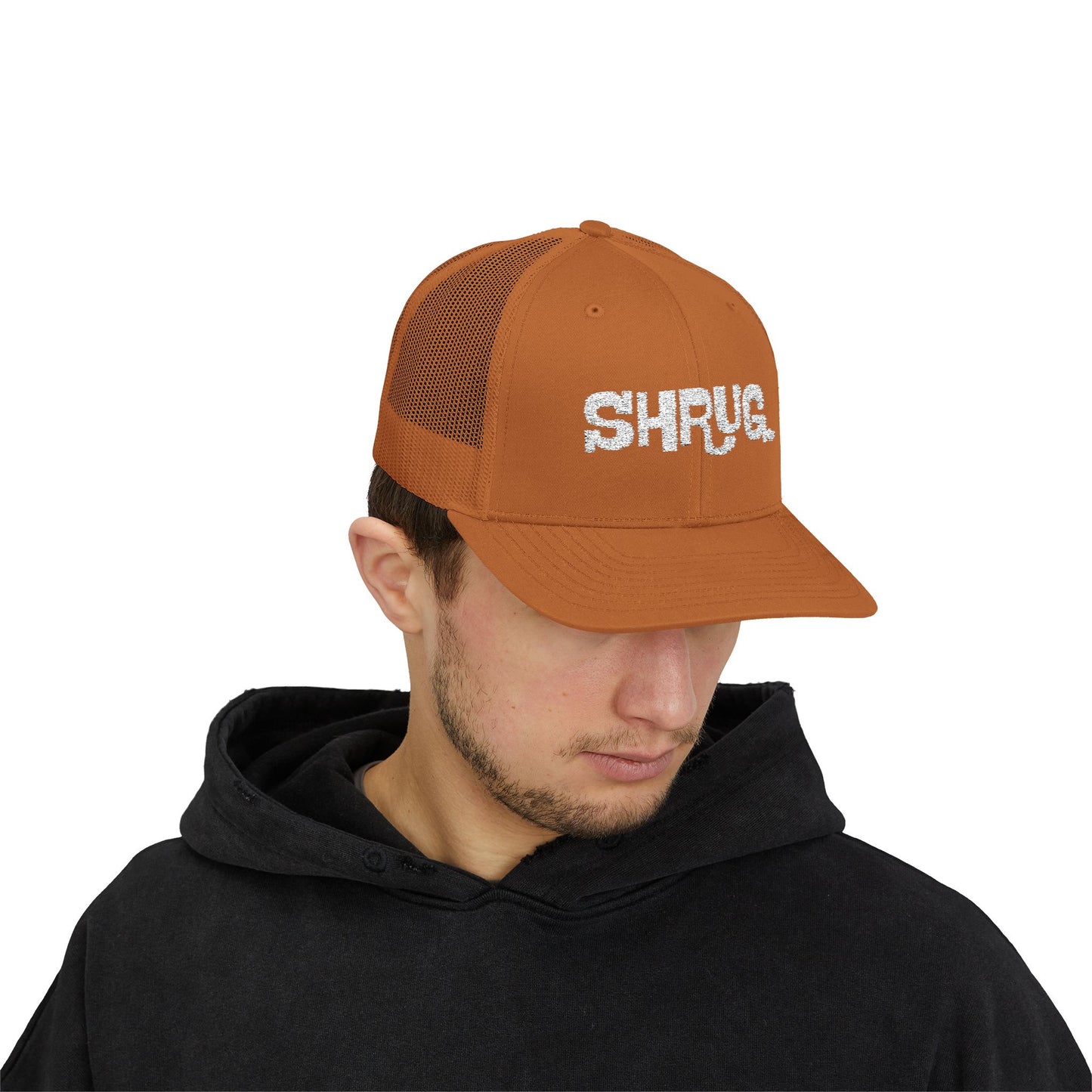 K) Shrug. Trucker Hat – Casual Snapback Mesh Cap