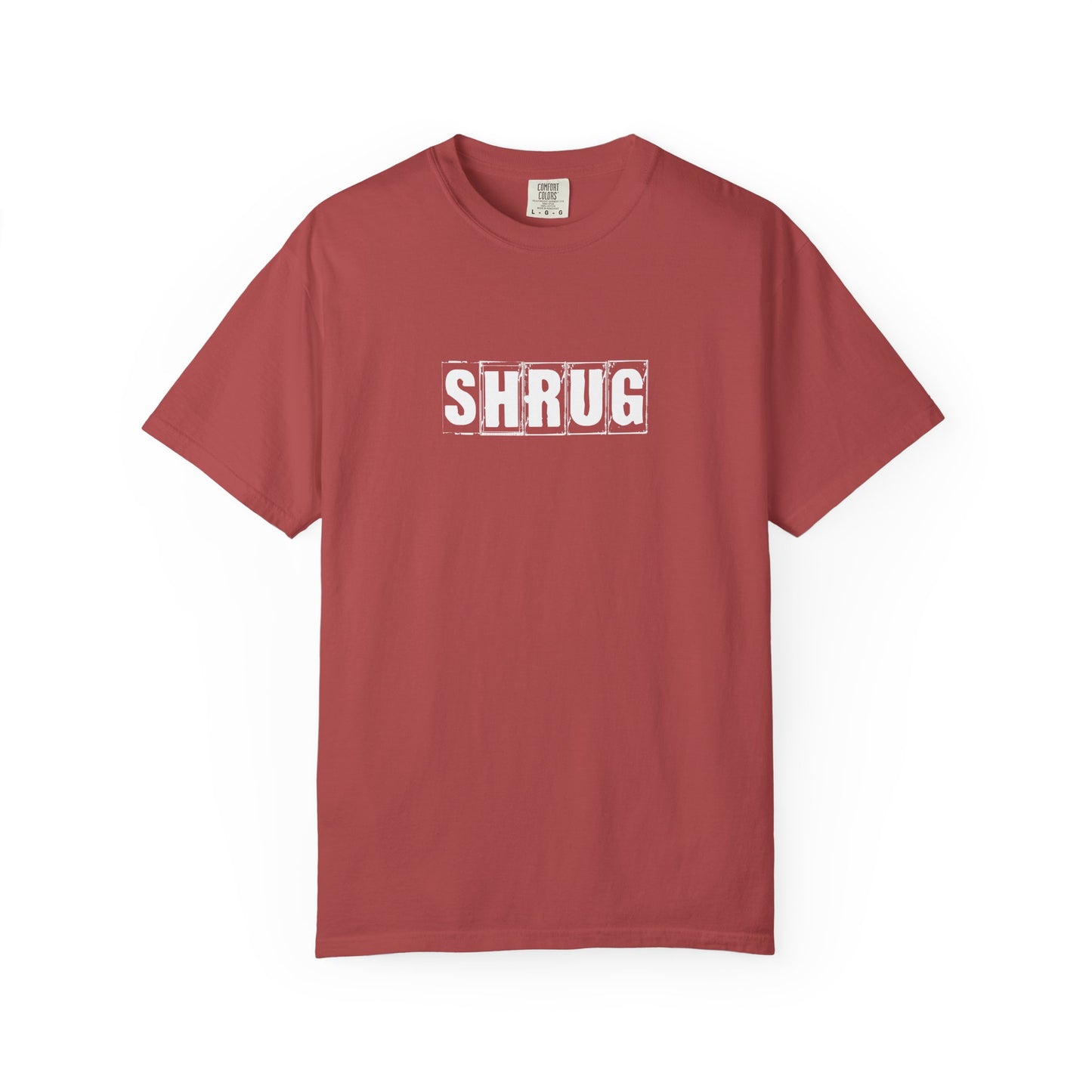 C3)  SHRUG White Print  T-Shirt