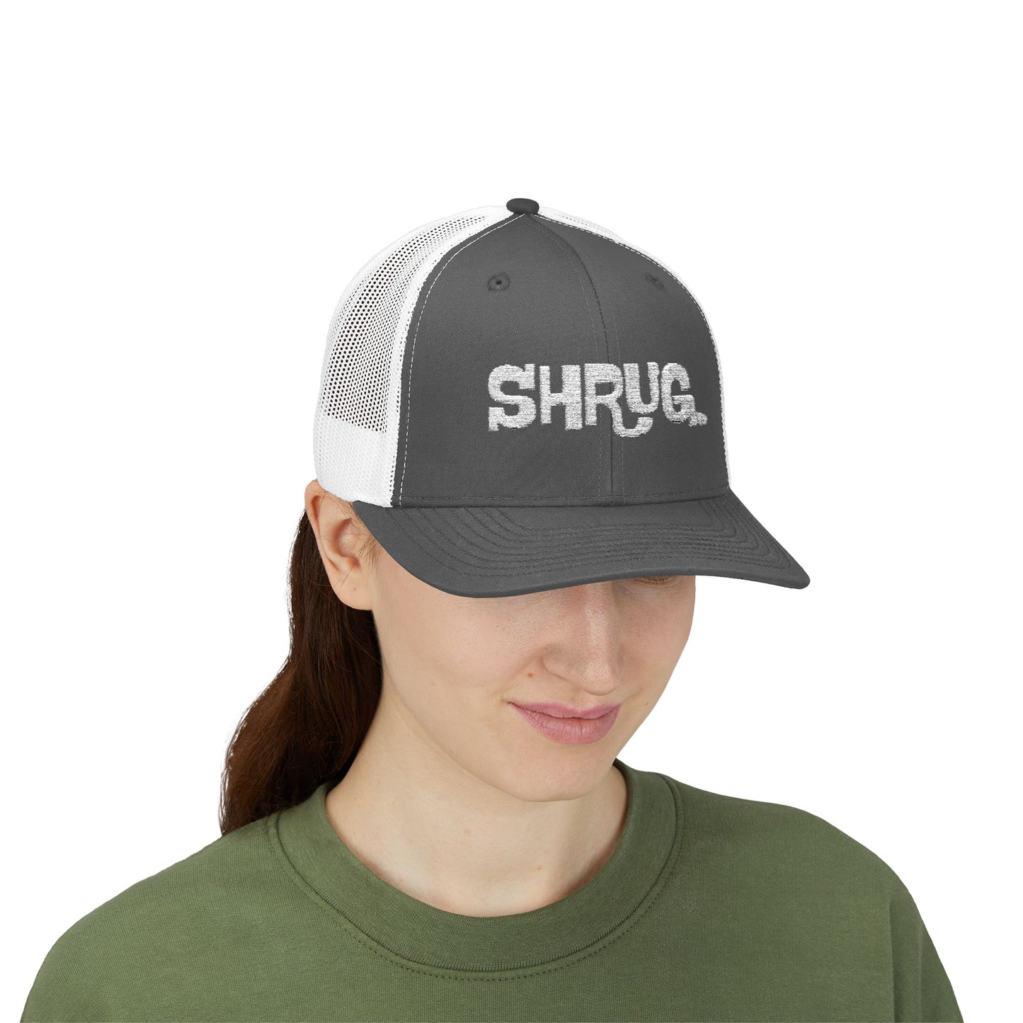 K) Shrug. Trucker Hat – Casual Snapback Mesh Cap