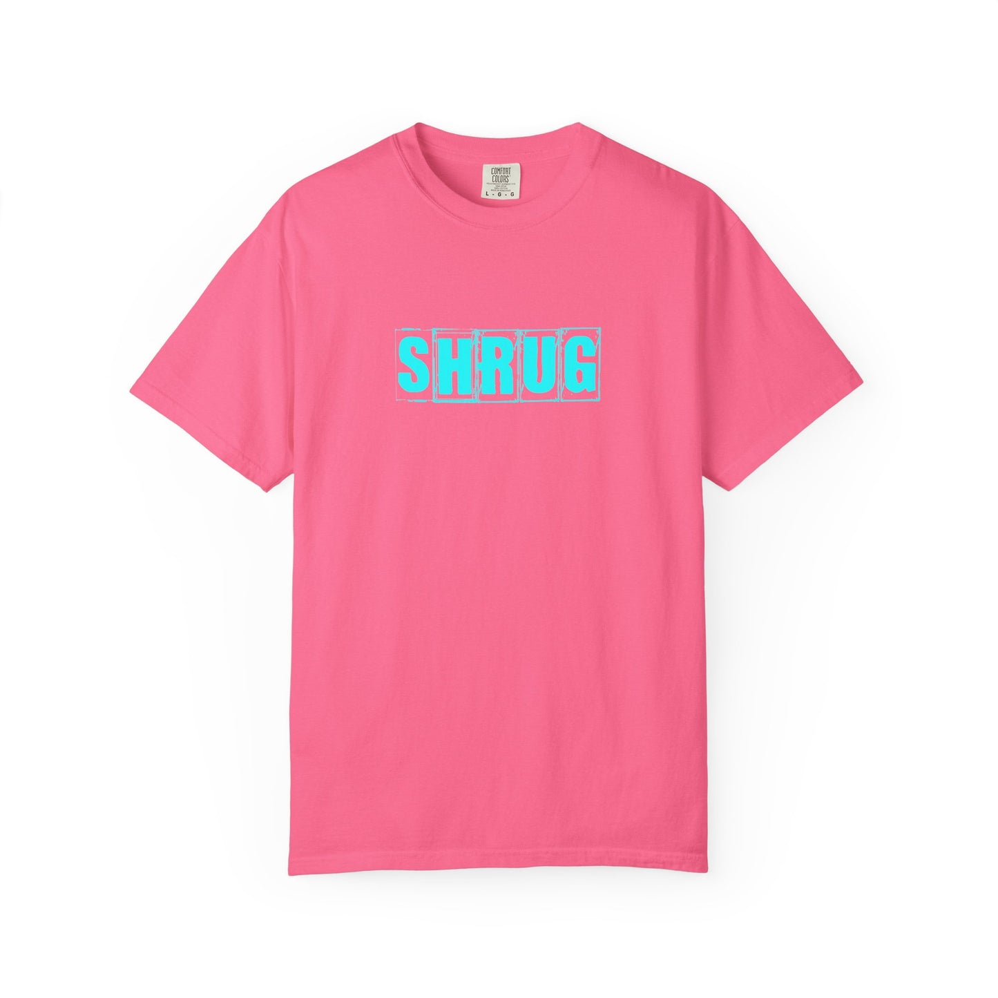 D2)  SHRUG Aqua Print T-Shirt