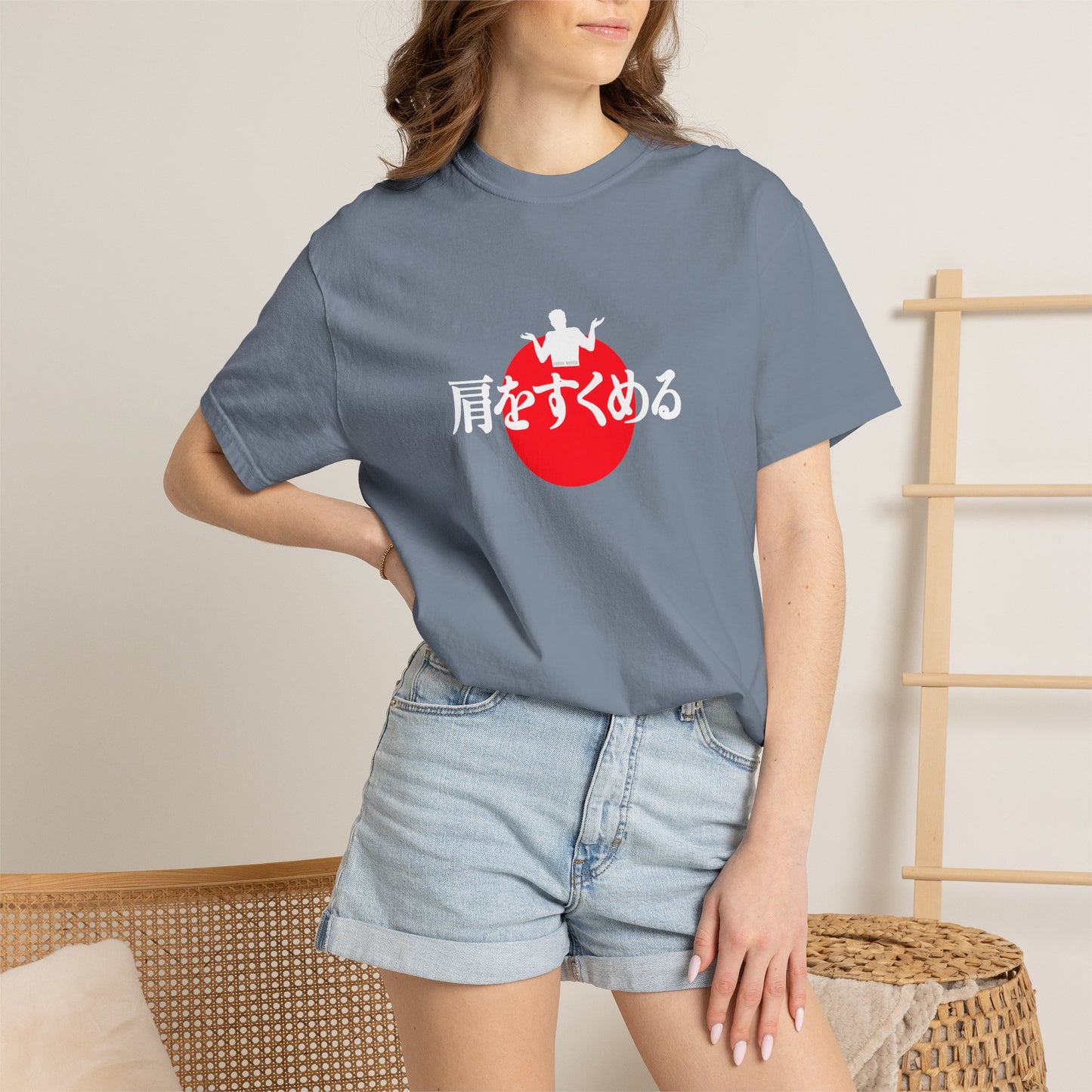 B8) Japanese Sunset Shrug - Shrug Graphic T-Shirt