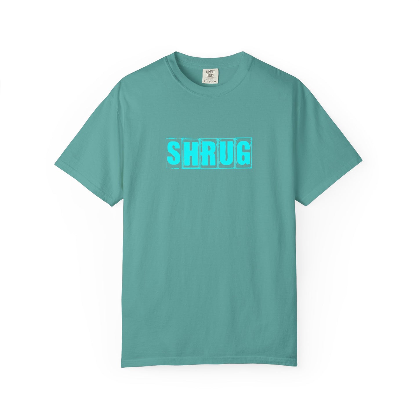 D2)  SHRUG Aqua Print T-Shirt