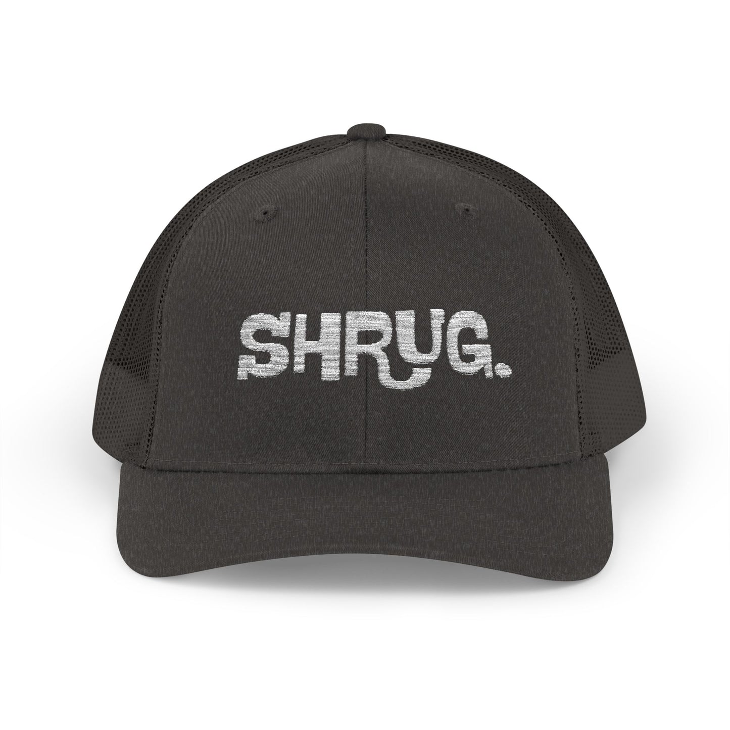 B5) Shrug. Trucker Hat – Casual Snapback Mesh Cap