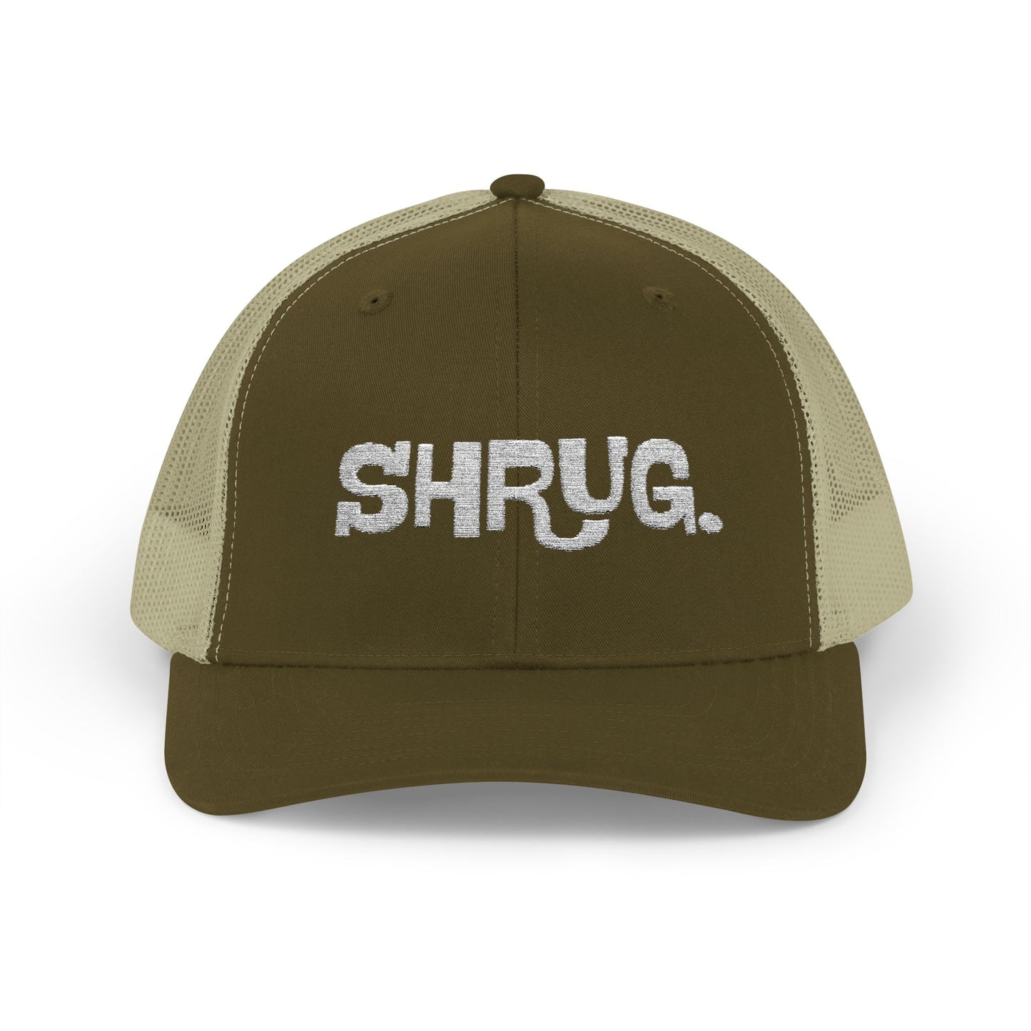 B5) Shrug. Trucker Hat – Casual Snapback Mesh Cap