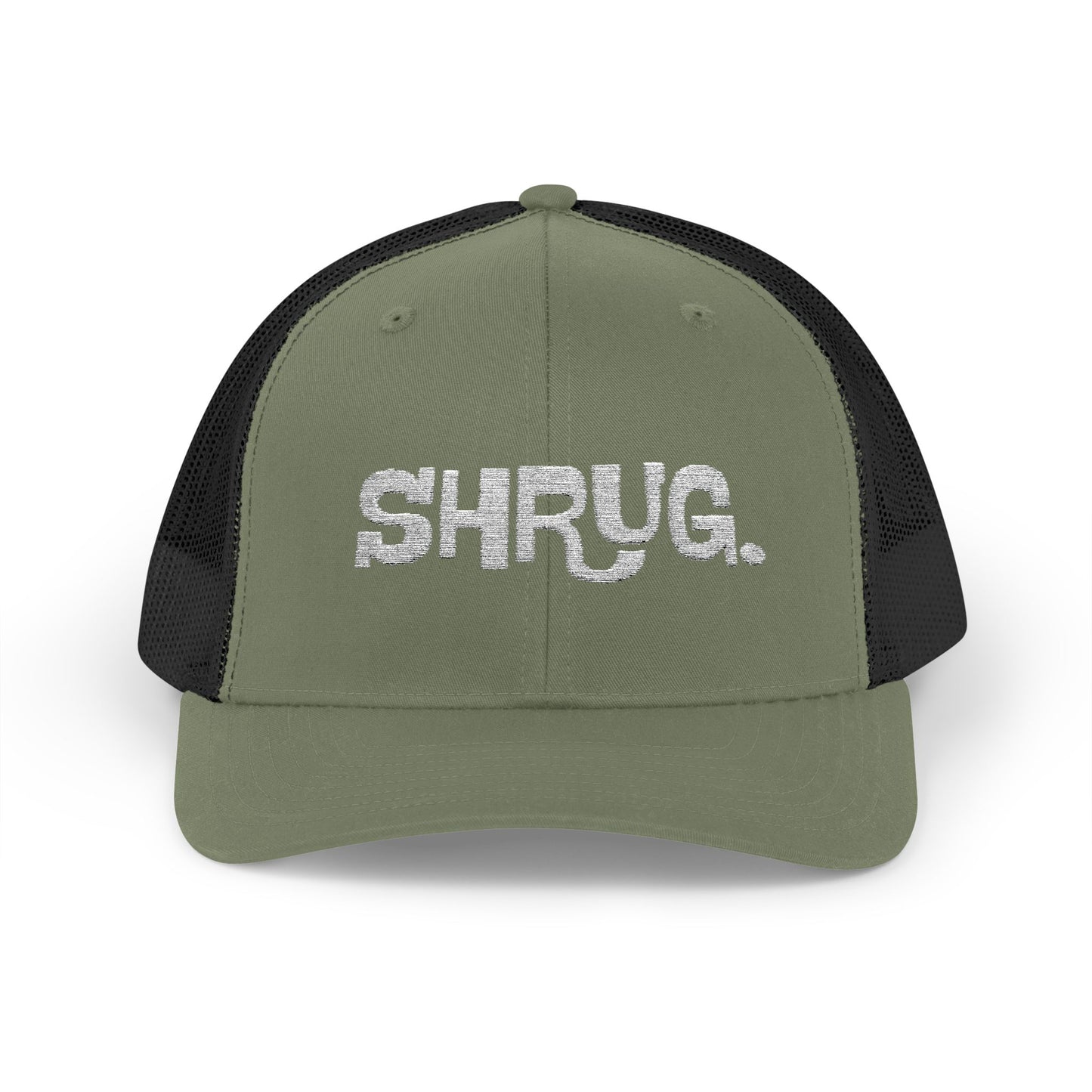 B5) Shrug. Trucker Hat – Casual Snapback Mesh Cap