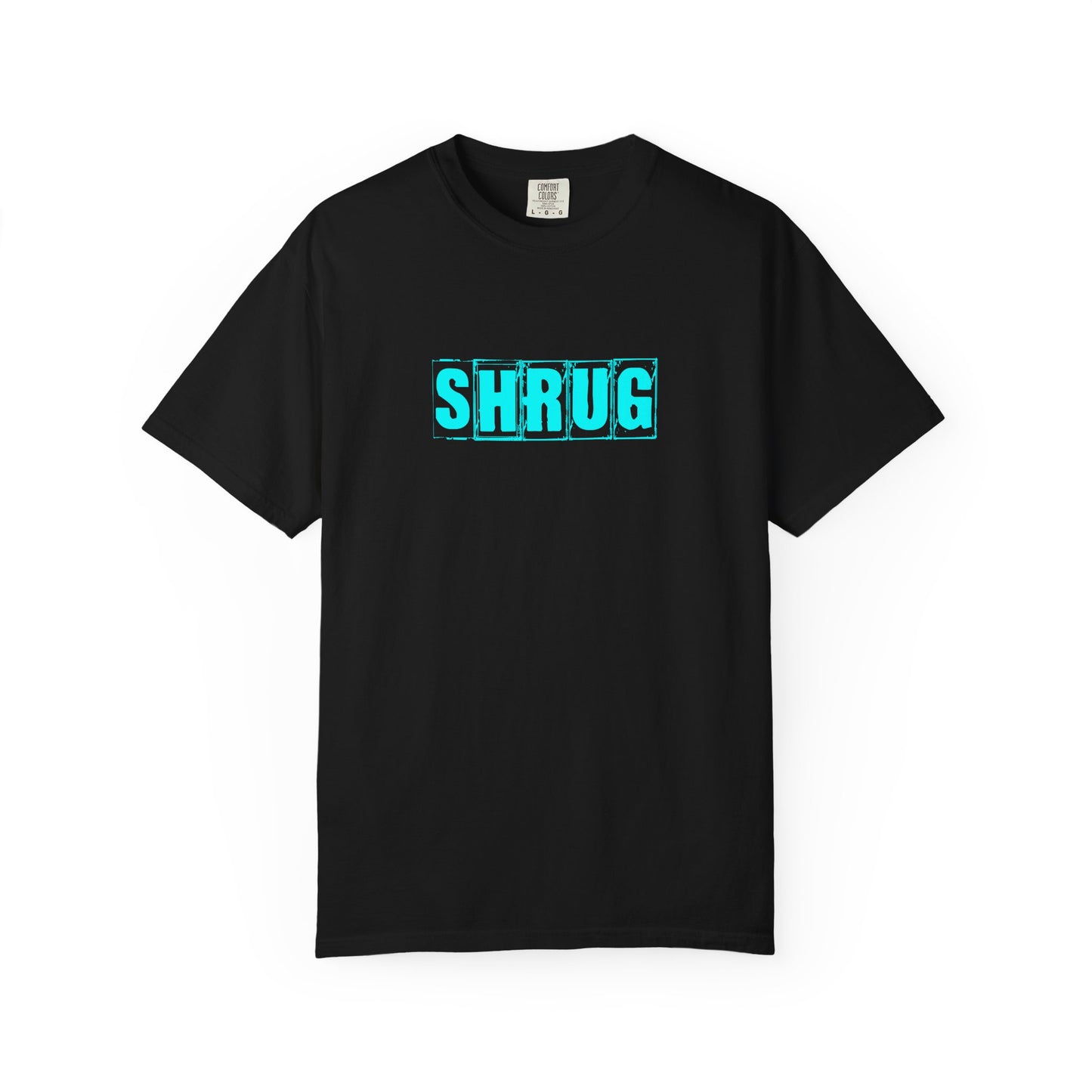 D2)  SHRUG Aqua Print T-Shirt