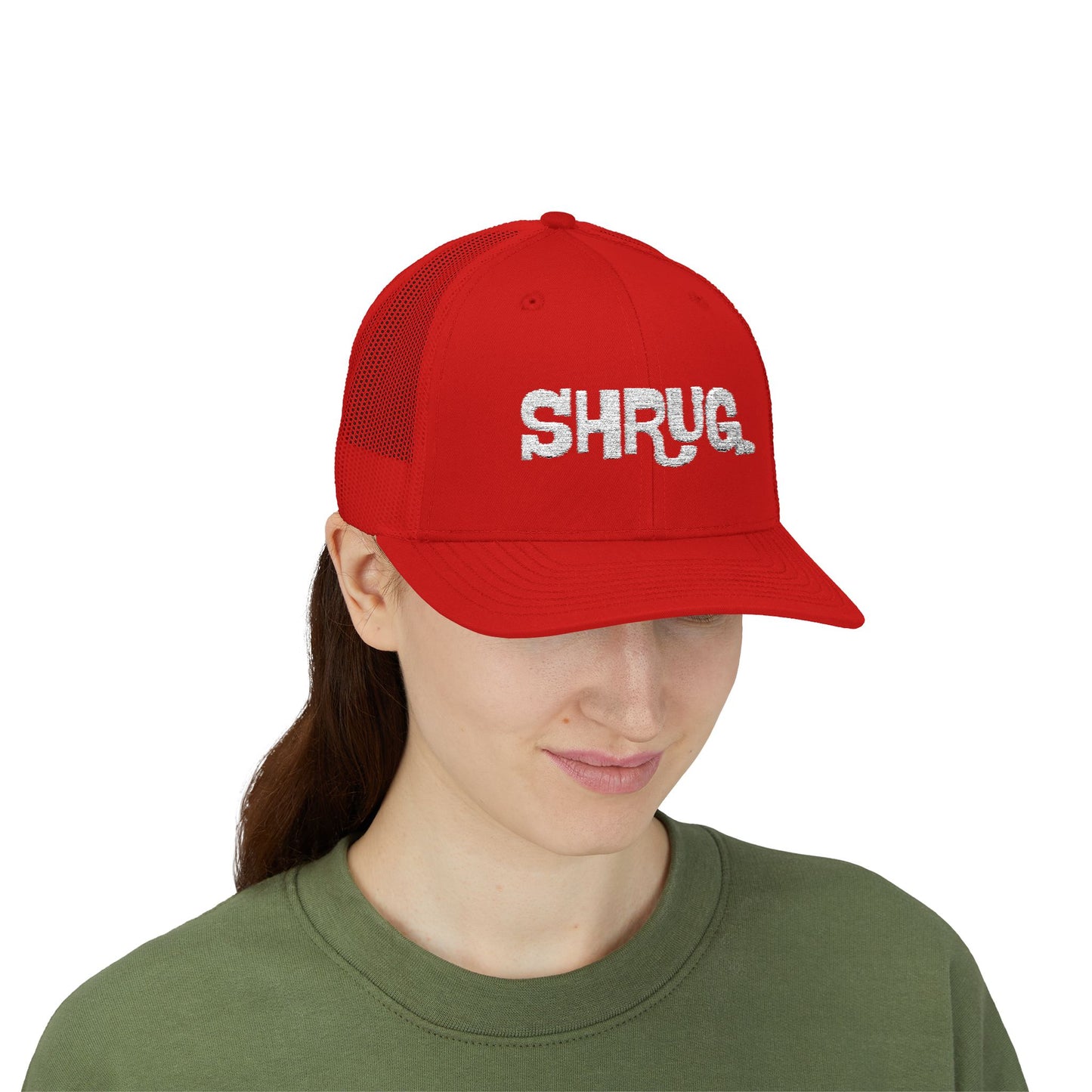 K) Shrug. Trucker Hat – Casual Snapback Mesh Cap
