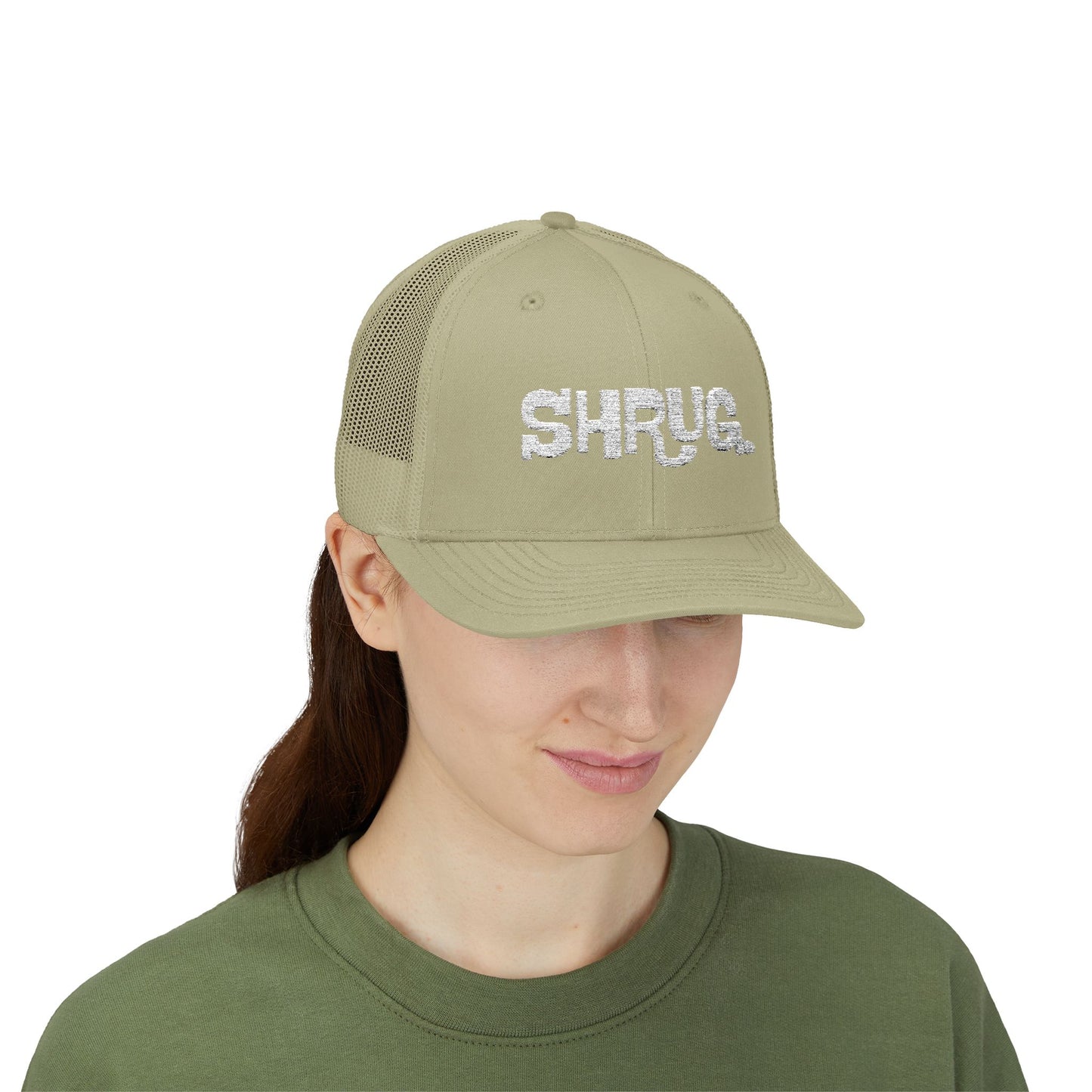 K) Shrug. Trucker Hat – Casual Snapback Mesh Cap