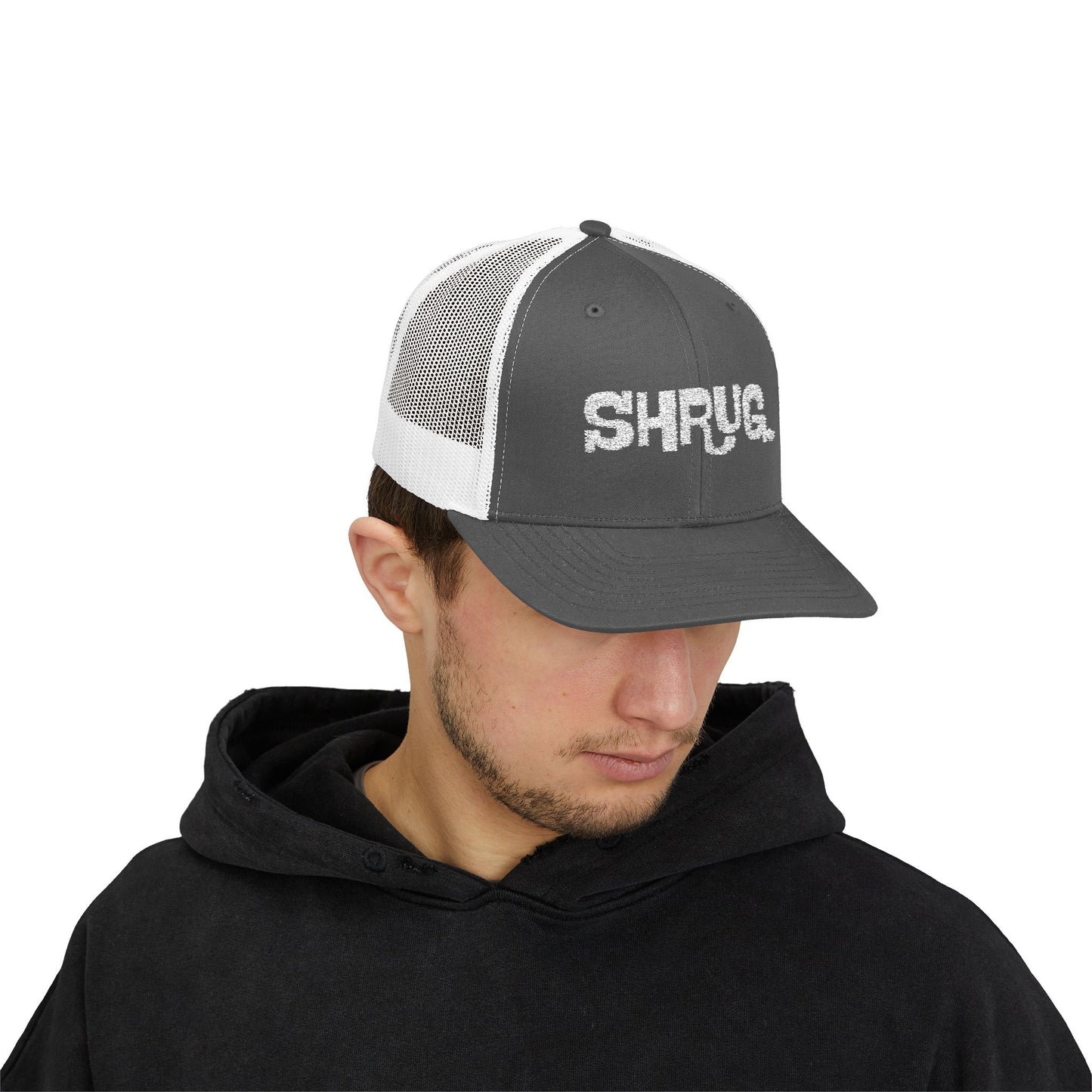 K) Shrug. Trucker Hat – Casual Snapback Mesh Cap
