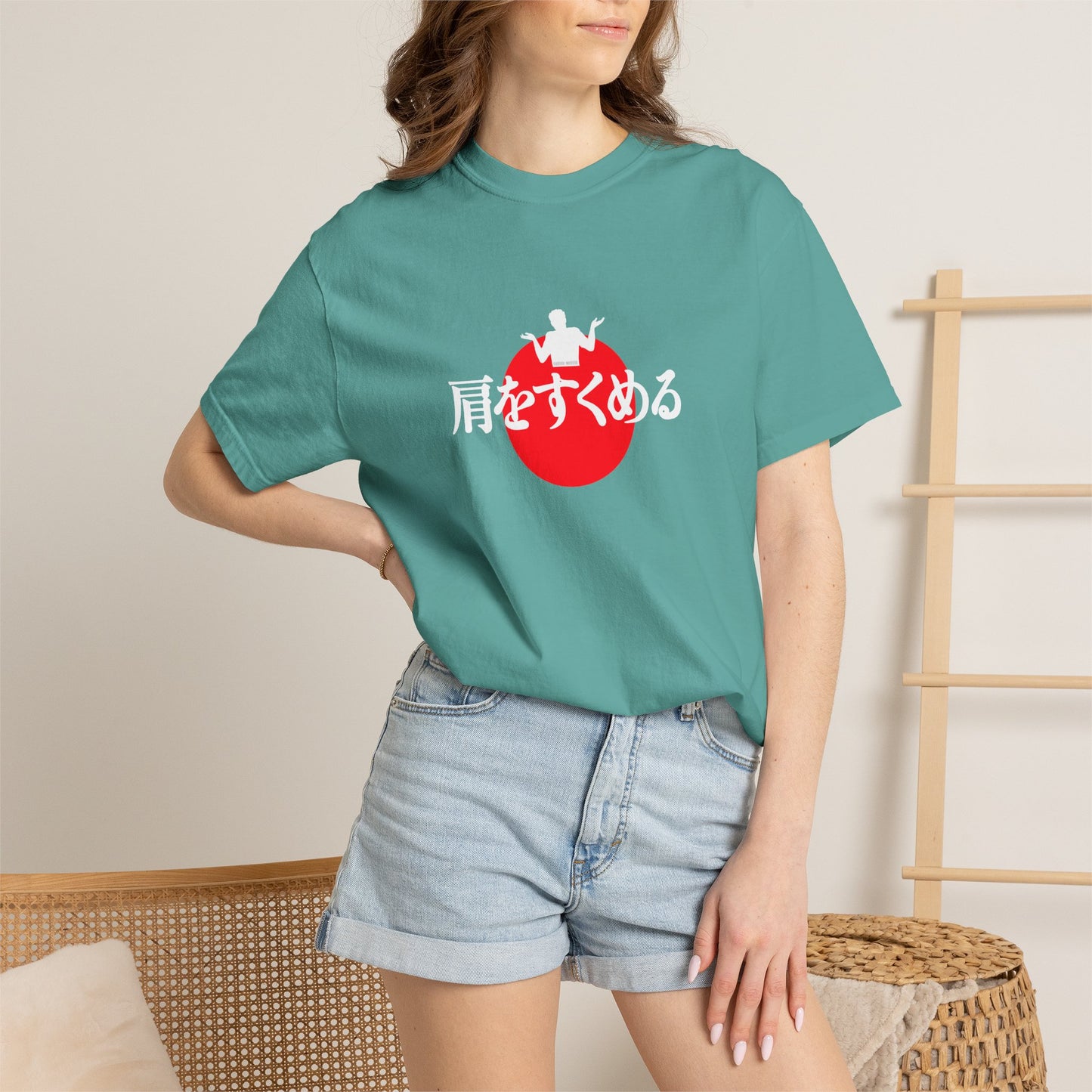 B8) Japanese Sunset Shrug - Shrug Graphic T-Shirt