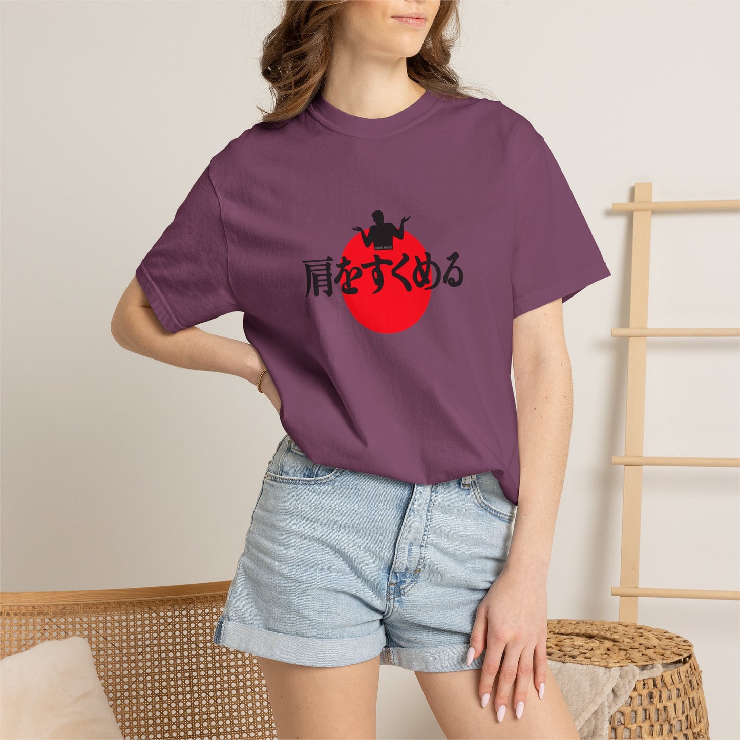 B7) Japanese Sunset Shrug T-Shirt